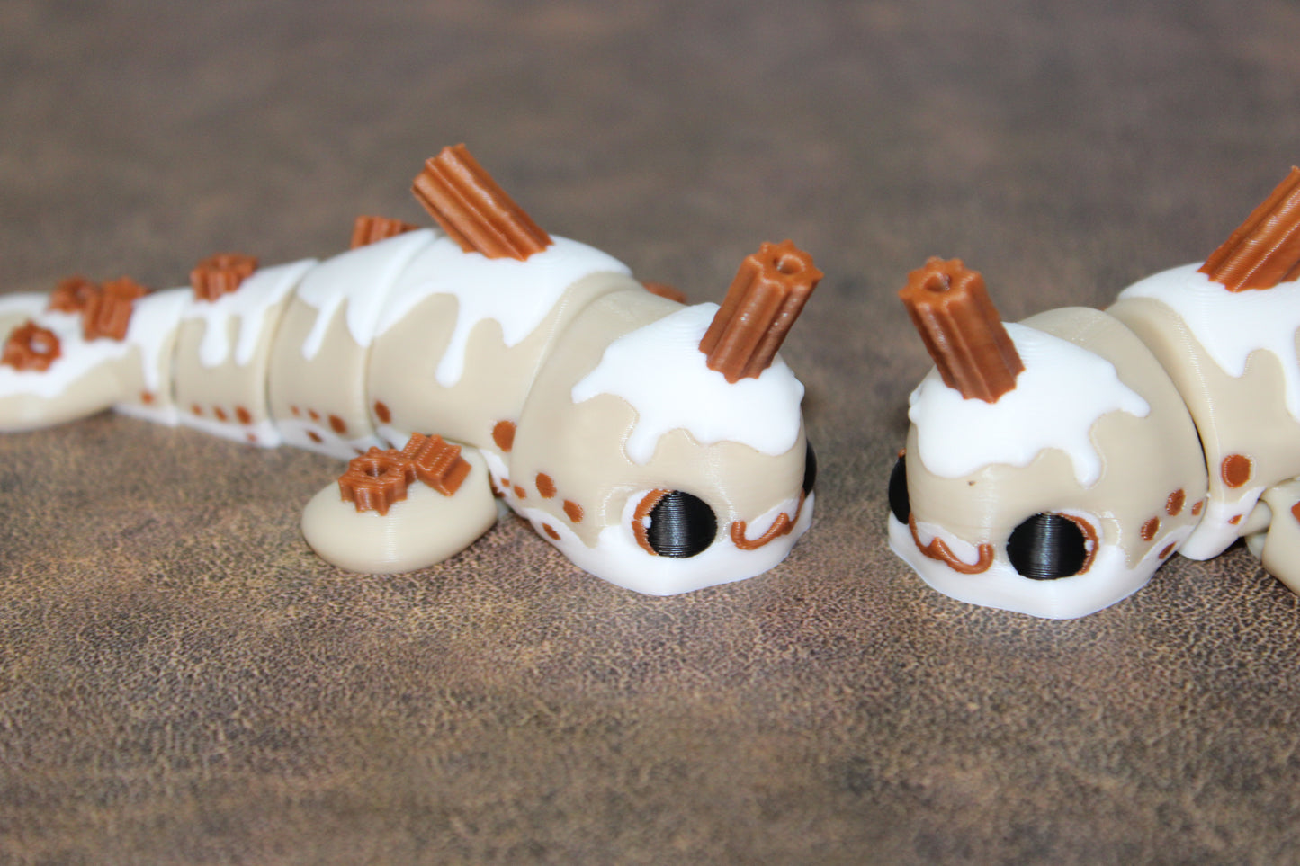 Cinnamon Bun Turtle or Bunny and Churro Narwhal 3D Printed Articulated Figurine