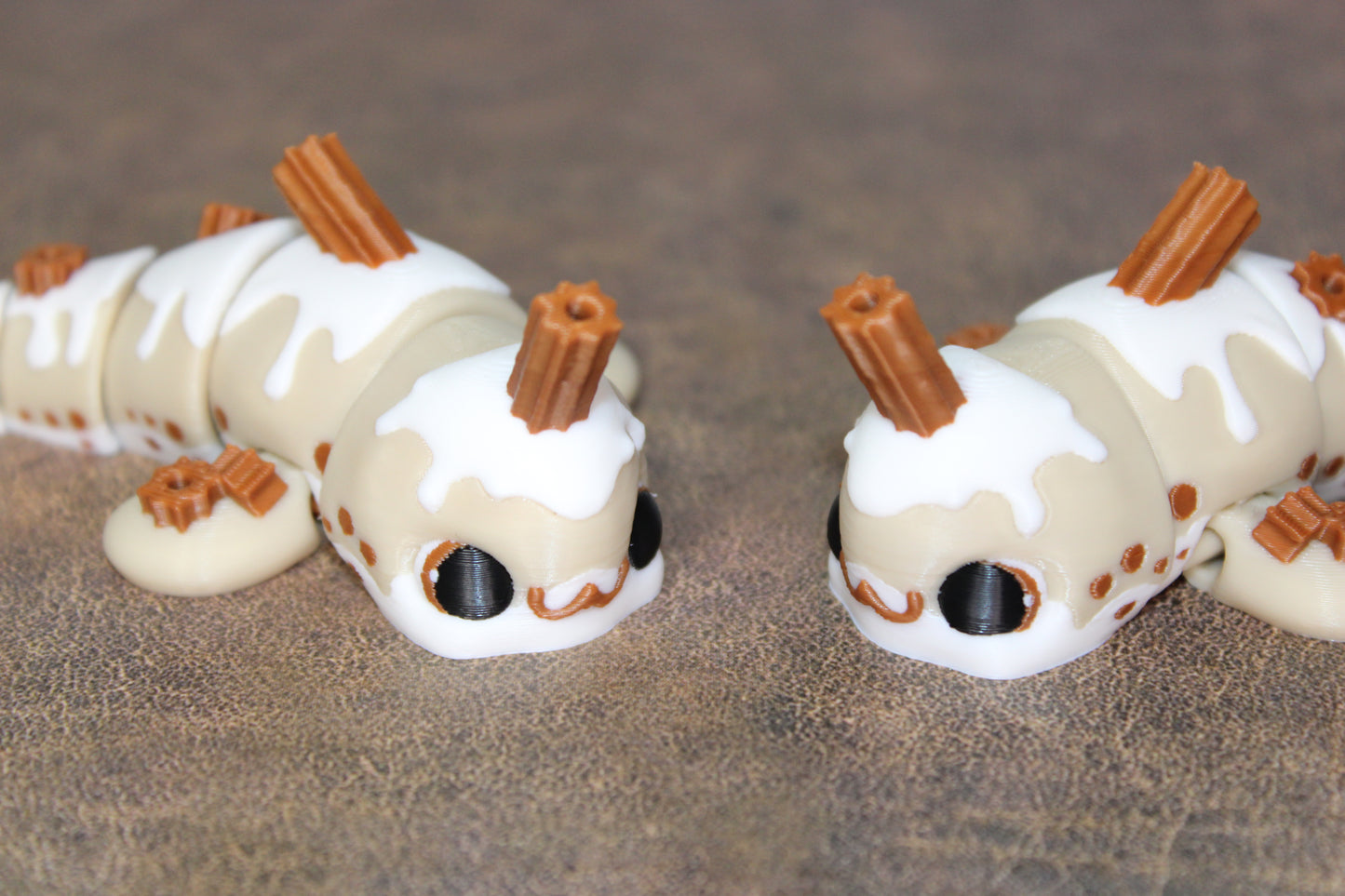 Cinnamon Bun Turtle or Bunny and Churro Narwhal 3D Printed Articulated Figurine