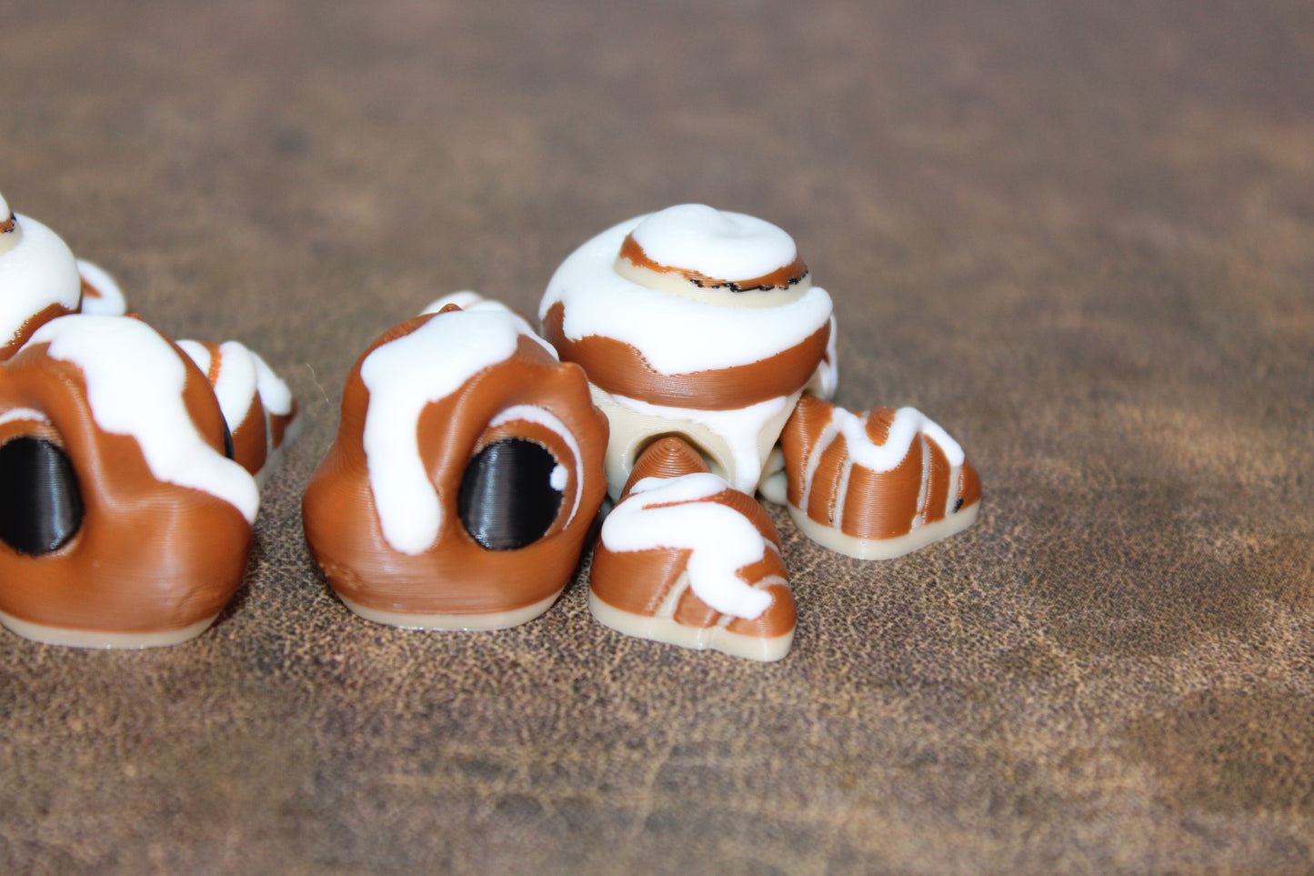 Cinnamon Bun Turtle or Bunny and Churro Narwhal 3D Printed Articulated Figurine