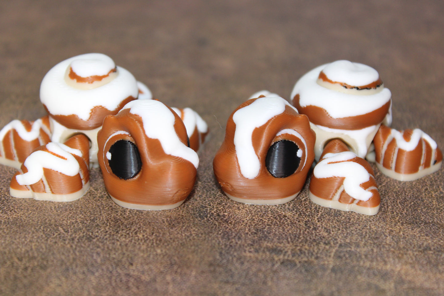 Cinnamon Bun Turtle or Bunny and Churro Narwhal 3D Printed Articulated Figurine