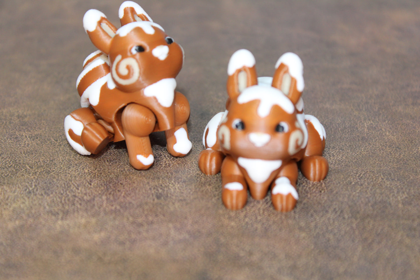 Cinnamon Bun Turtle or Bunny and Churro Narwhal 3D Printed Articulated Figurine