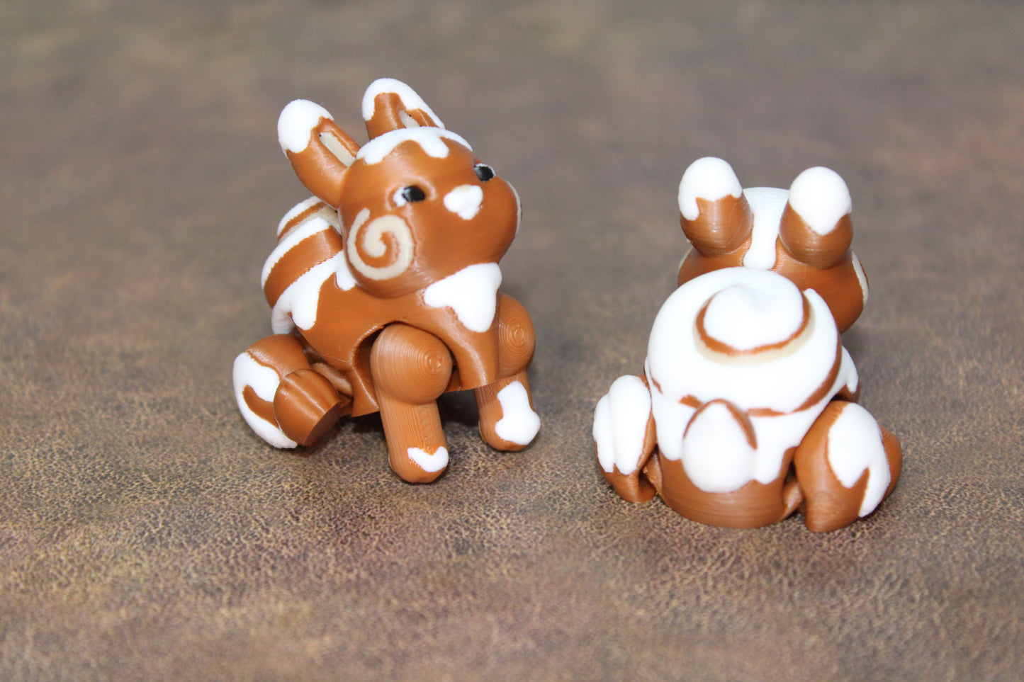 Cinnamon Bun Turtle or Bunny and Churro Narwhal 3D Printed Articulated Figurine