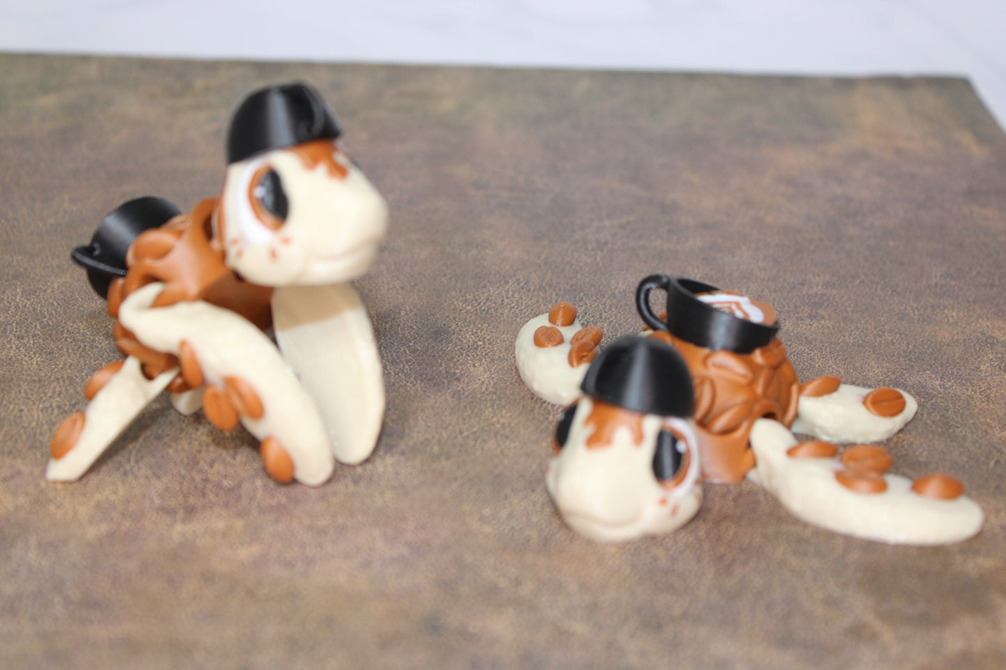 Coffee Turtles 3D Printed Articulated Flexi Figurine
