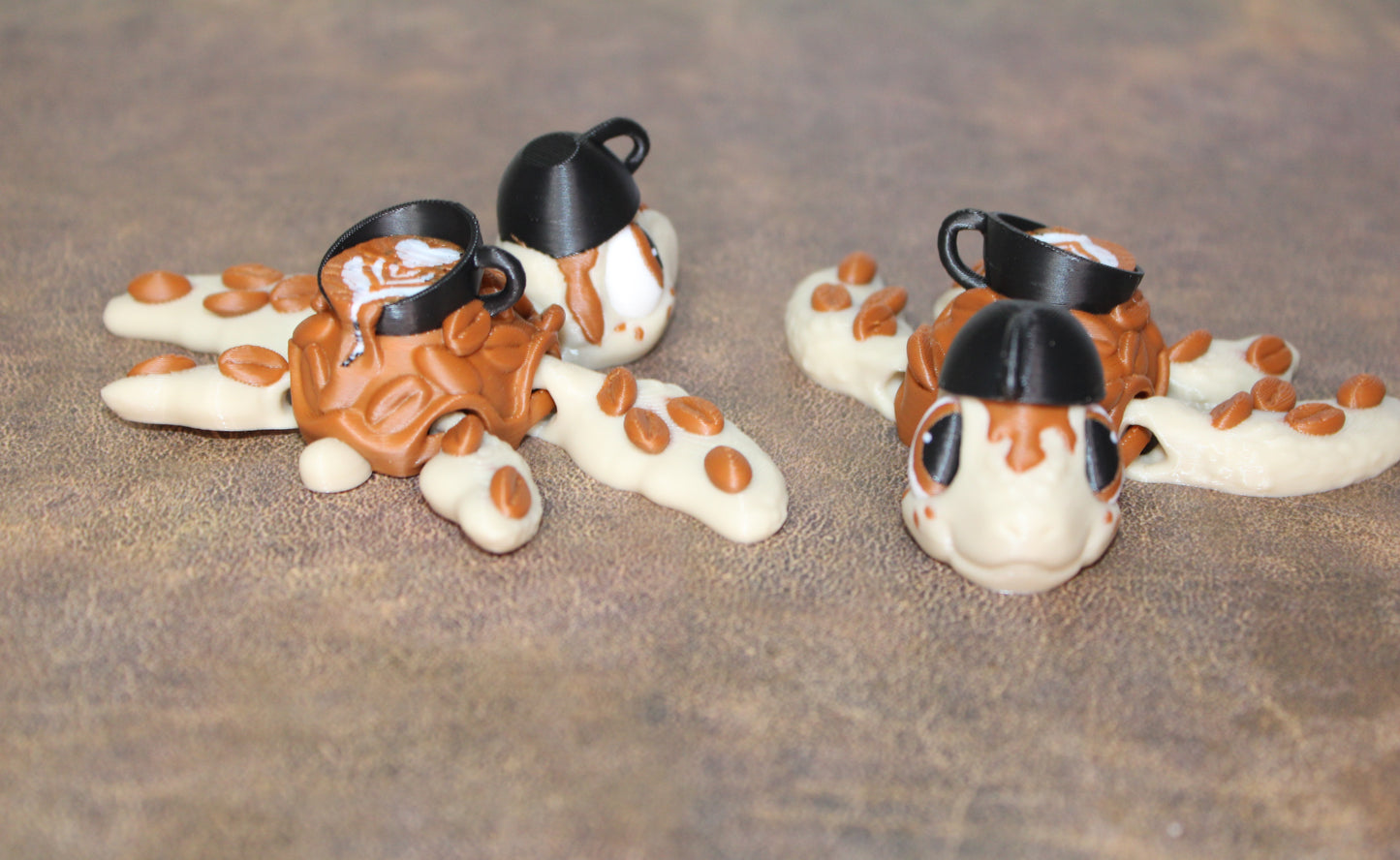 Coffee Turtles 3D Printed Articulated Flexi Figurine