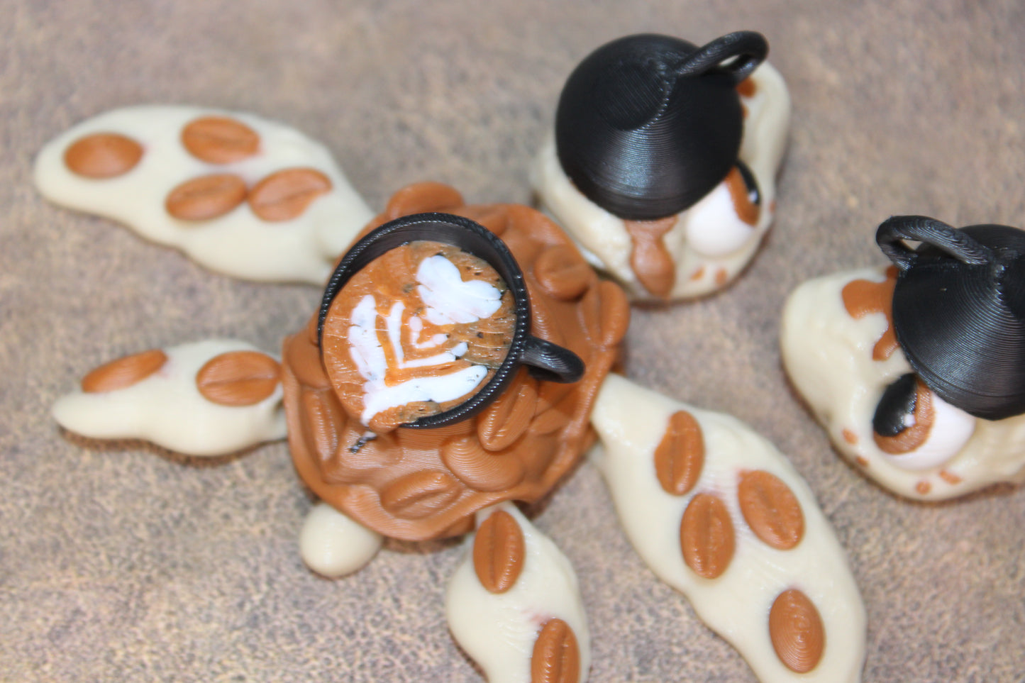 Coffee Turtles 3D Printed Articulated Flexi Figurine