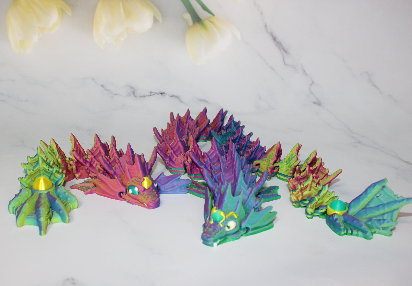 Tsunami the Tidal Dragon 3D Printed Articulated Figurine