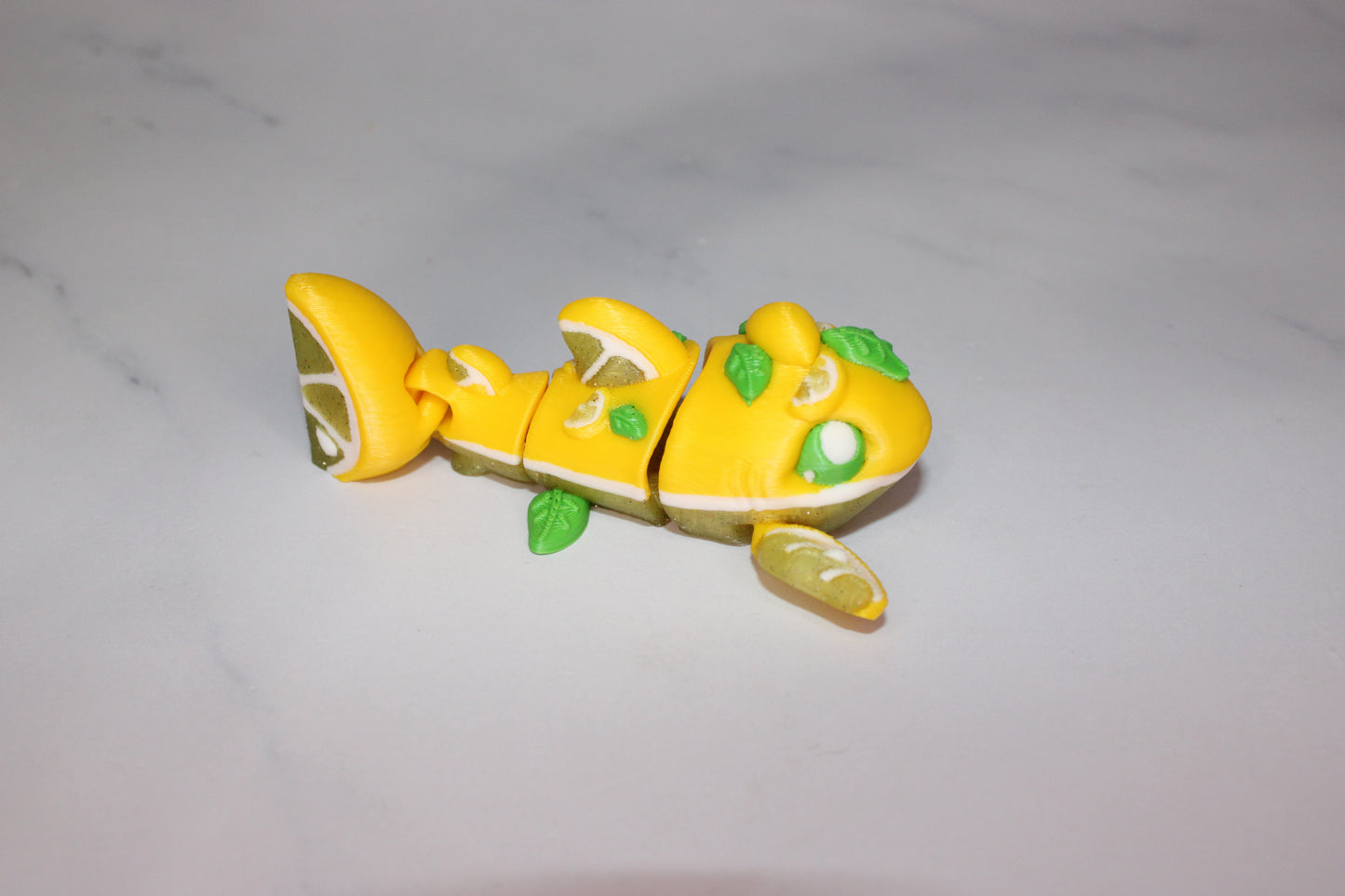 Lemonade Shark 3D Printed Articulated Flexi Figurine - Wonderland 3D Printing