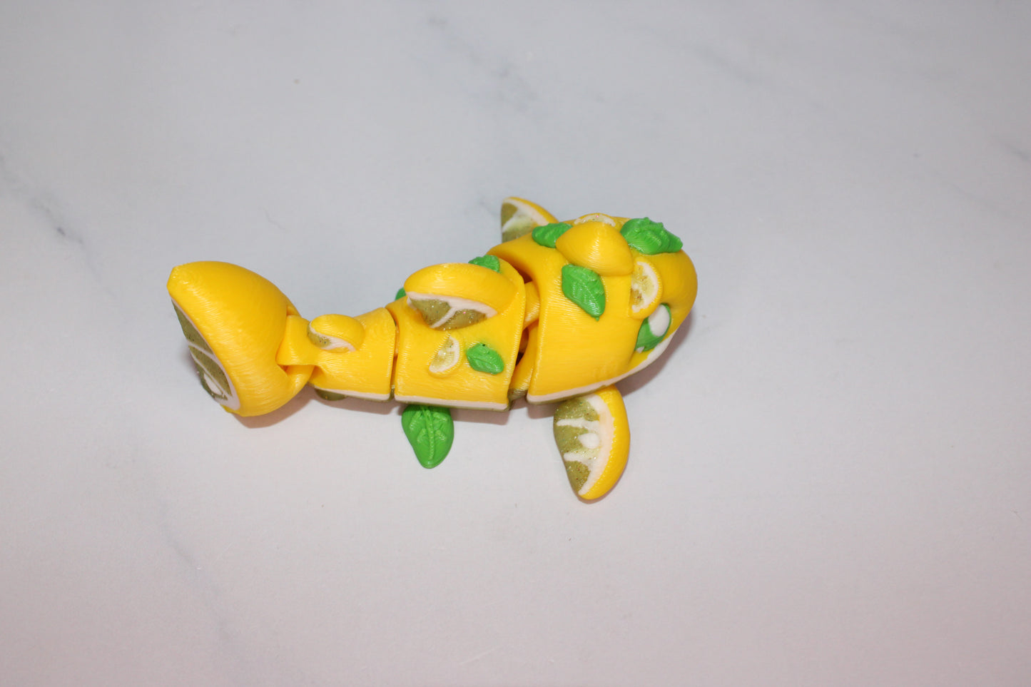 Lemonade Shark 3D Printed Articulated Flexi Figurine - Wonderland 3D Printing