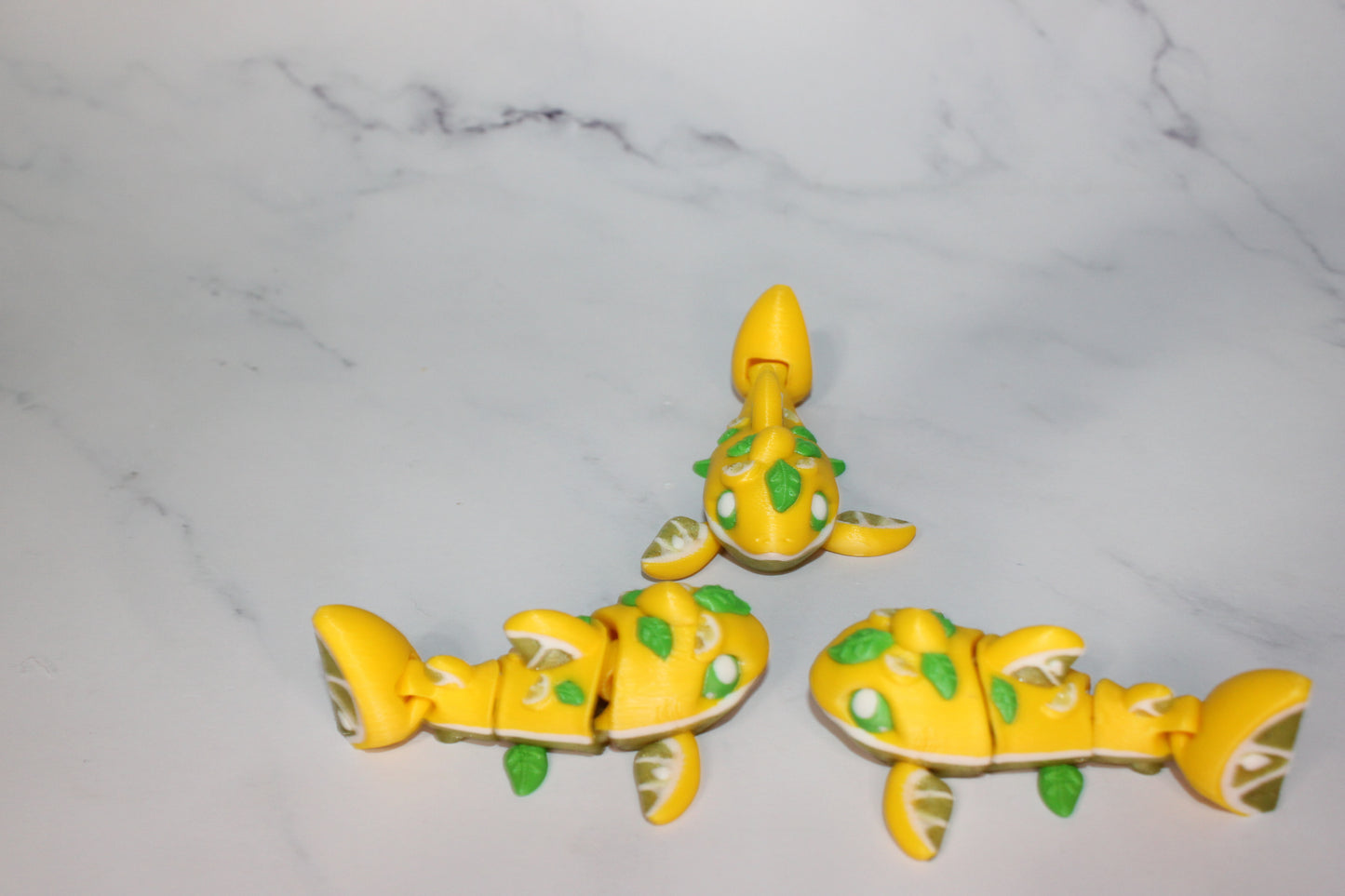 Lemonade Shark 3D Printed Articulated Flexi Figurine - Wonderland 3D Printing