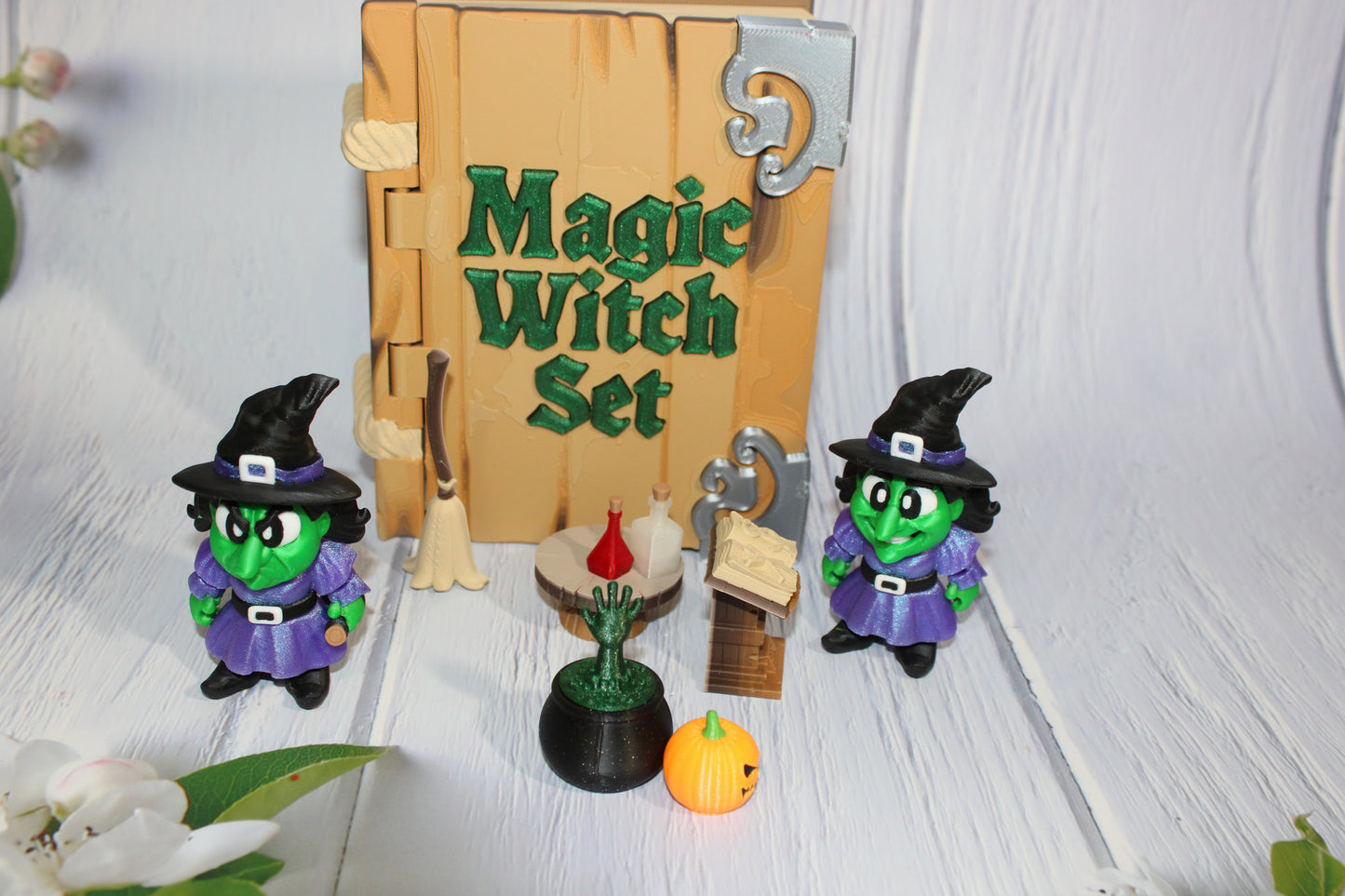 Magic Witch Set Book Container-with 2 Witches! Everything Included!! Each Book is Unique