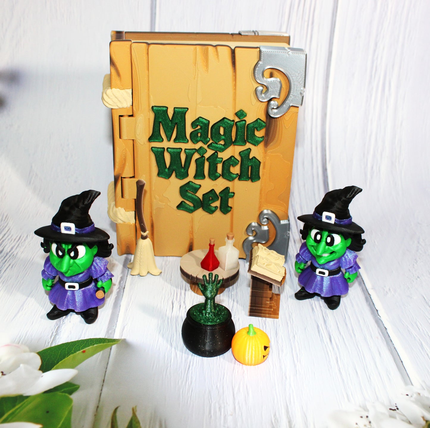 Magic Witch Set Book Container-with 2 Witches! Everything Included!! Each Book is Unique