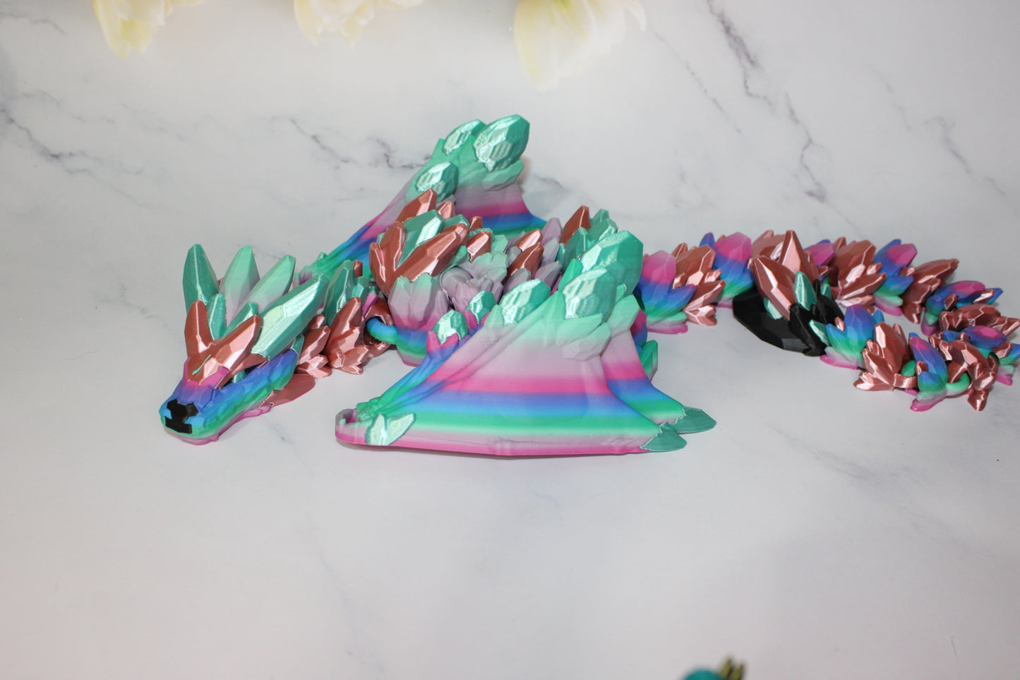 Baby Crystal Gemstone or Crystal Gemstone Wyvern Dragon Articulated Figurine - Wonderland 3D Printing
