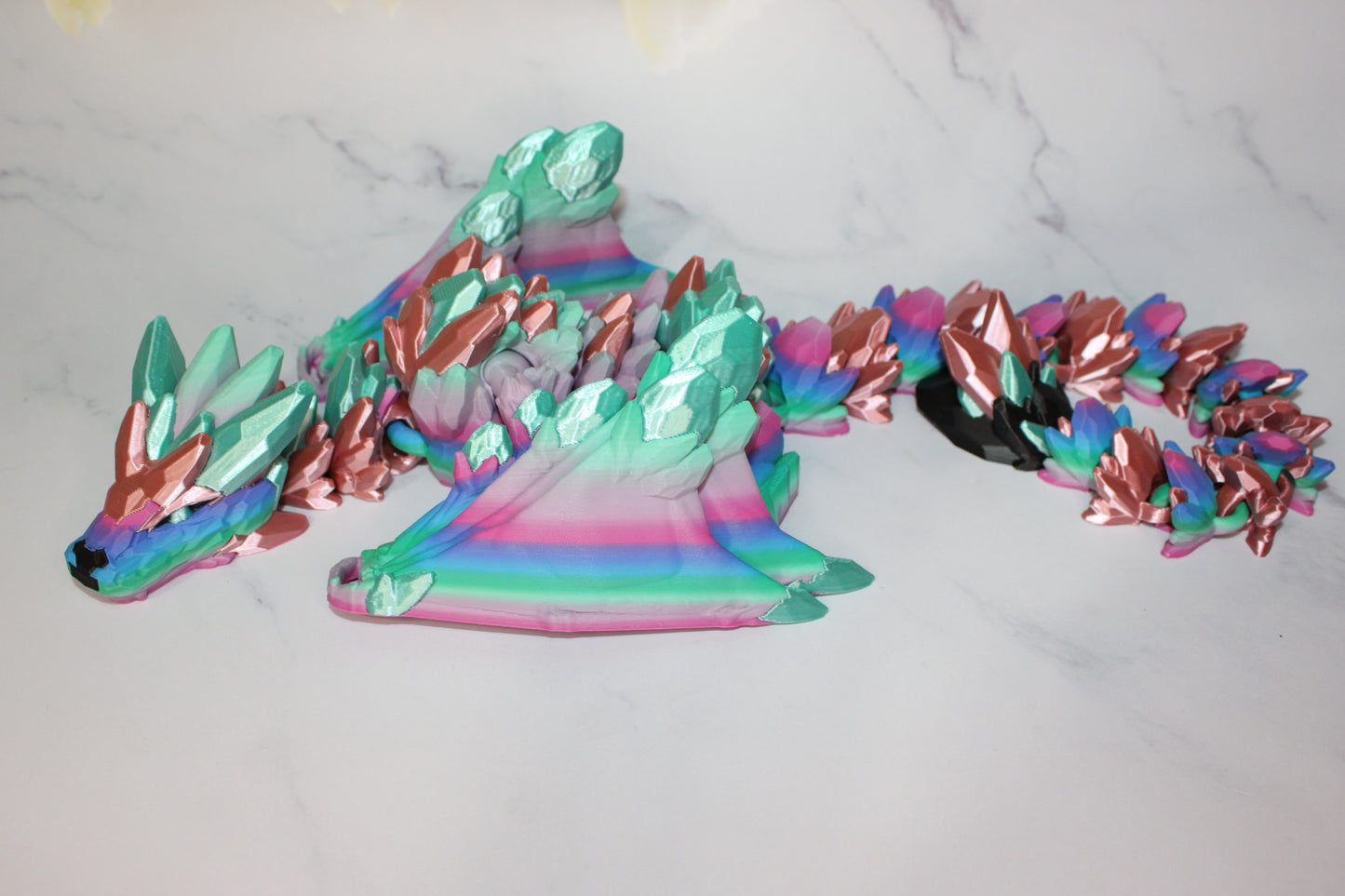Baby Crystal Gemstone or Crystal Gemstone Wyvern Dragon Articulated Figurine - Wonderland 3D Printing