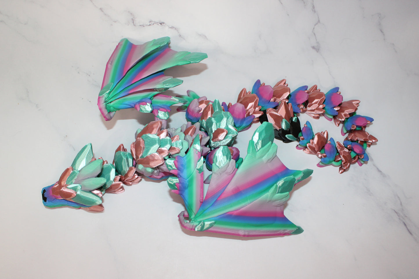 Baby Crystal Gemstone or Crystal Gemstone Wyvern Dragon Articulated Figurine - Wonderland 3D Printing