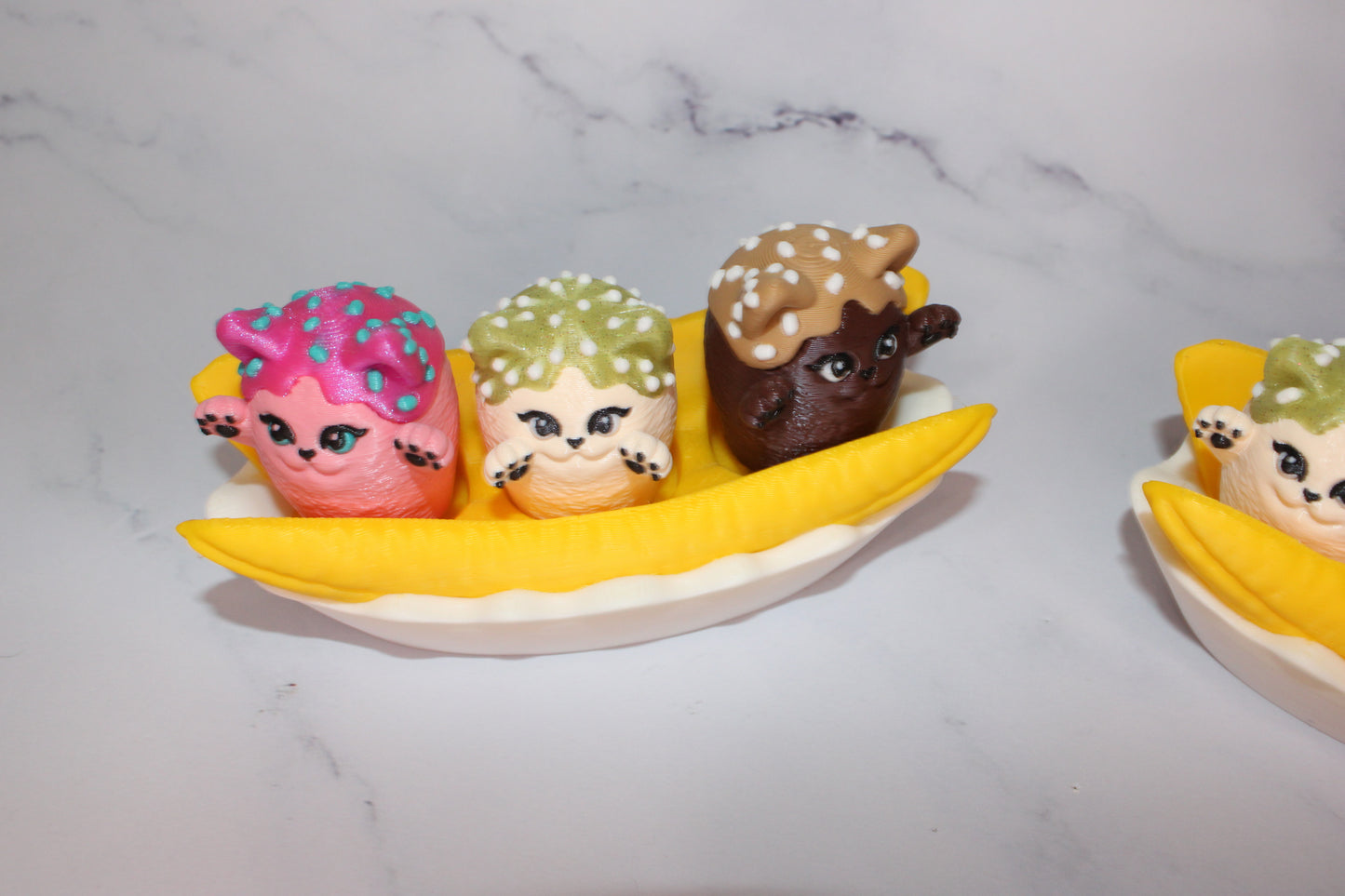 Banana Split Kitties 3D Printed Clicky Toy - Wonderland 3D Printing