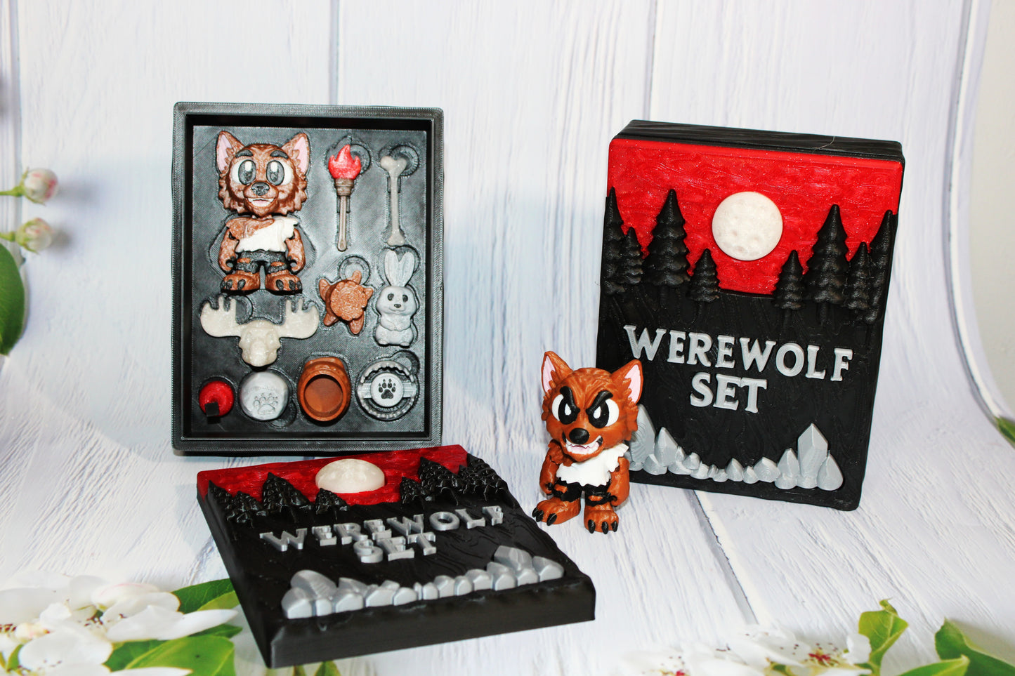 Werewolf Set Book Container-with 2 Werewolves! Everything Included!!