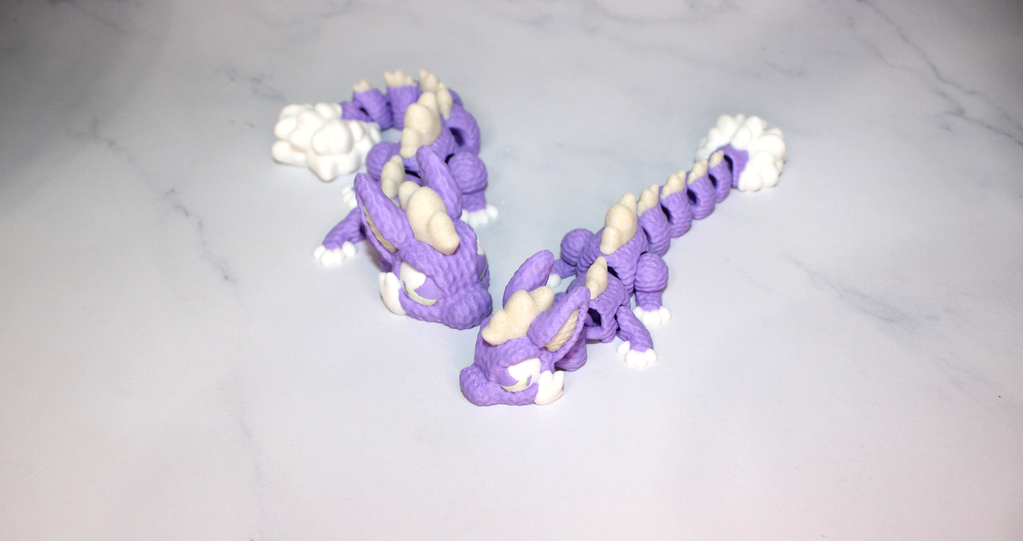Plushie Dragon or Bunny Dragon 3D Printed Articulated Figurine - Wonderland 3D Printing