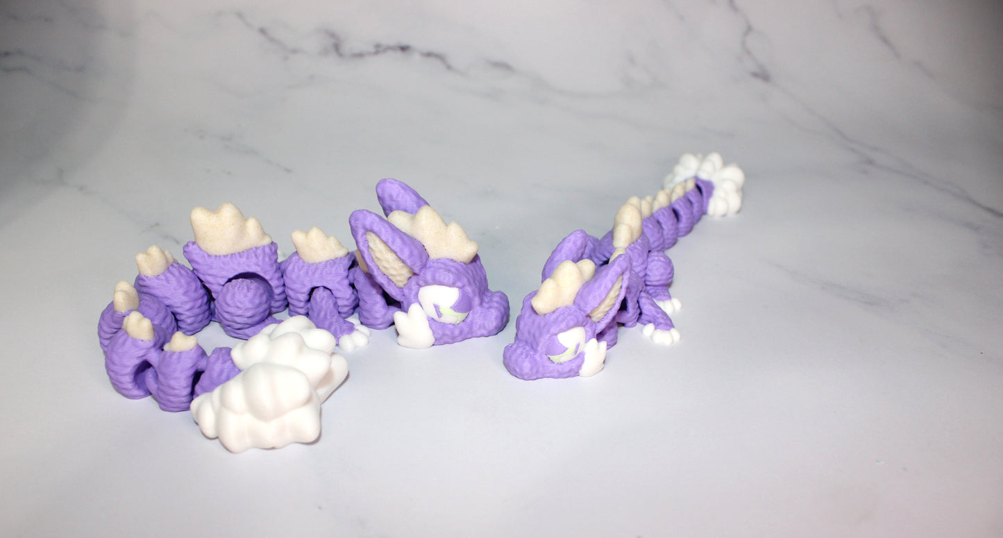 Plushie Dragon or Bunny Dragon 3D Printed Articulated Figurine - Wonderland 3D Printing