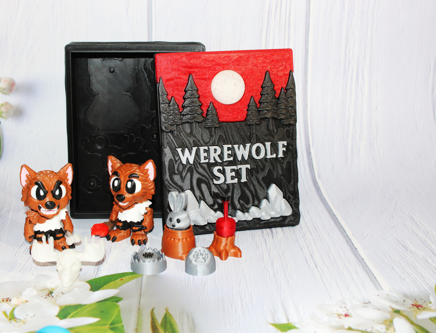 Werewolf Set Book Container-with 2 Werewolves! Everything Included!!
