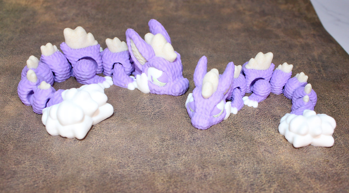 Plushie Dragon or Bunny Dragon 3D Printed Articulated Figurine - Wonderland 3D Printing
