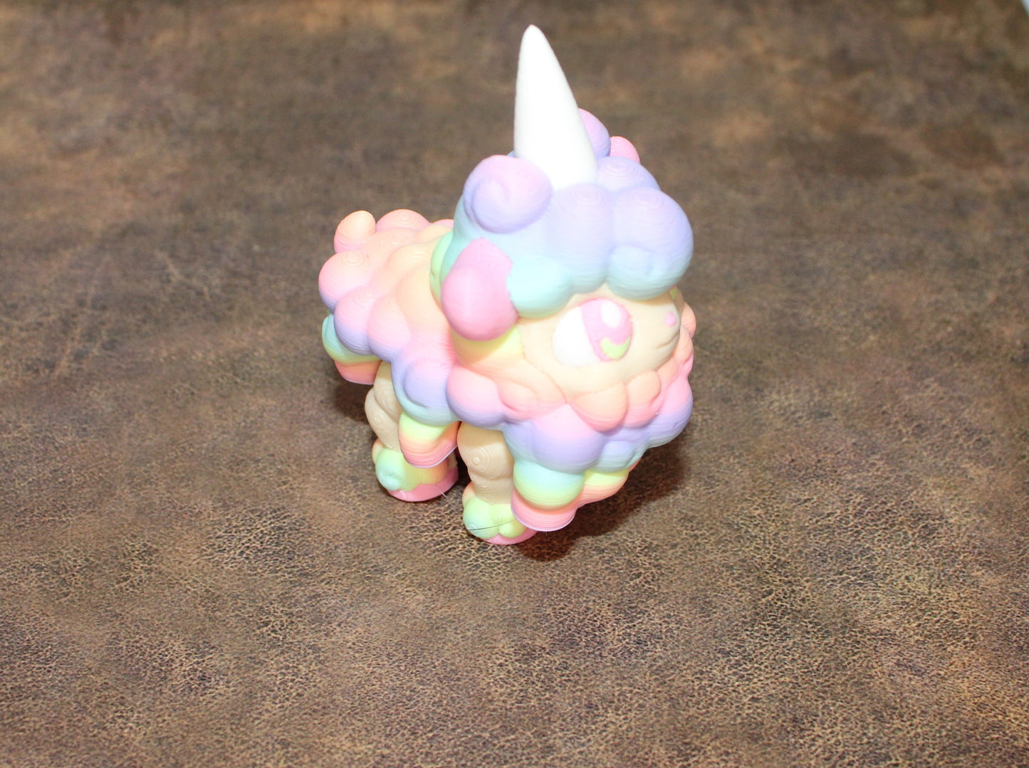 Cotton Candy Sheep or Sheep 3D Printed Articulated Figurine - Wonderland 3D Printing