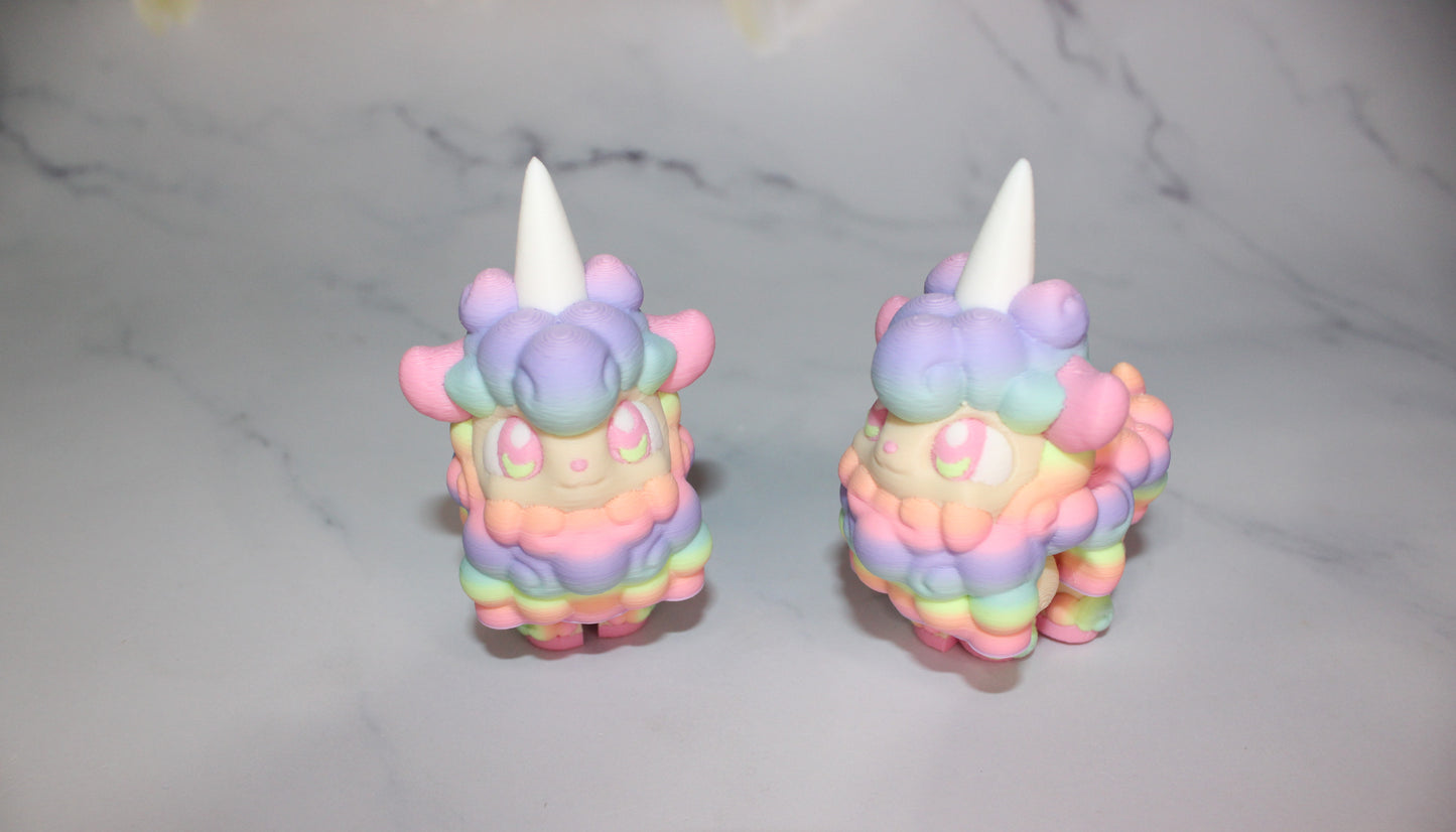 Cotton Candy Sheep or Sheep 3D Printed Articulated Figurine - Wonderland 3D Printing