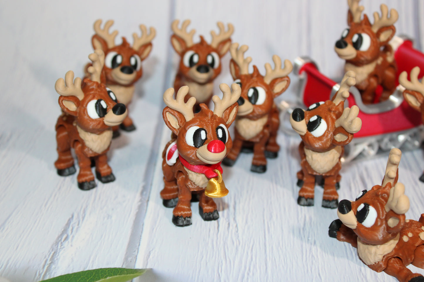Flexi Reindeer with Sleigh-with 9 Reindeer! Everything Included!!