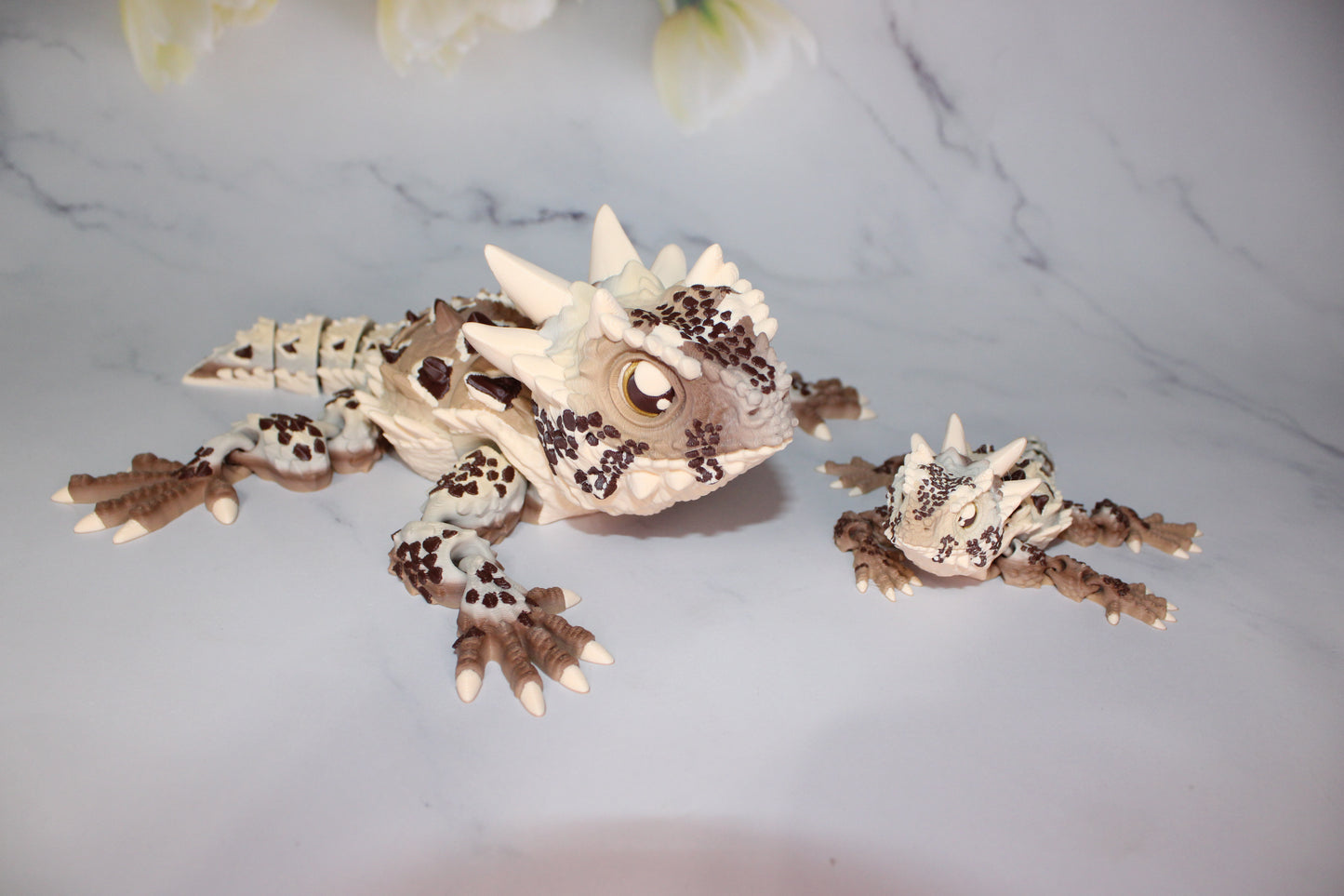 Horned Lizard 3D Printed Articulated Flexi Fidget Figurine - Wonderland 3D Printing