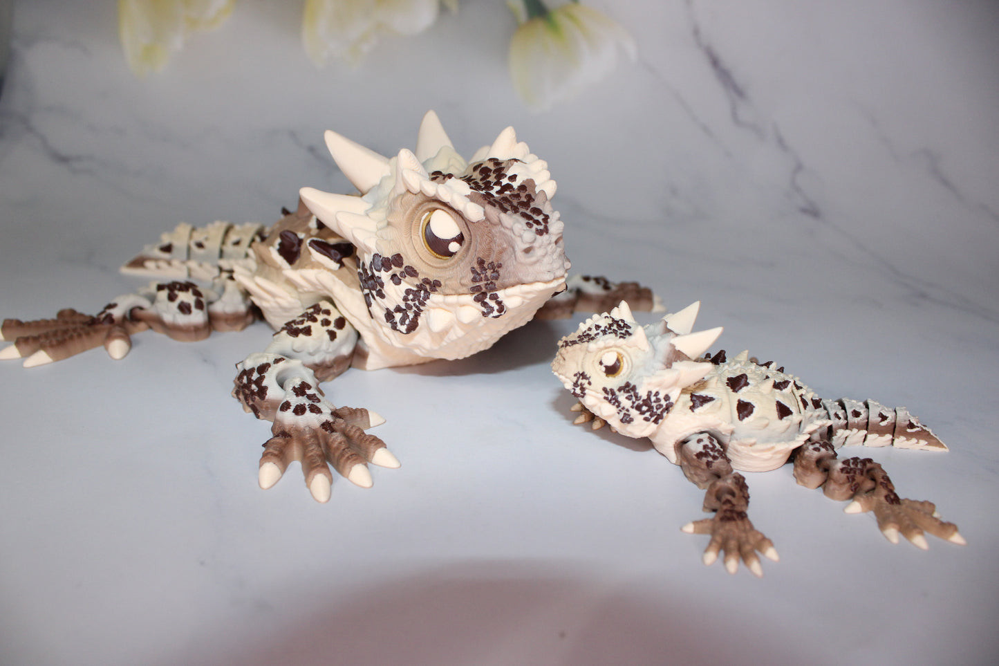 Horned Lizard 3D Printed Articulated Flexi Fidget Figurine - Wonderland 3D Printing