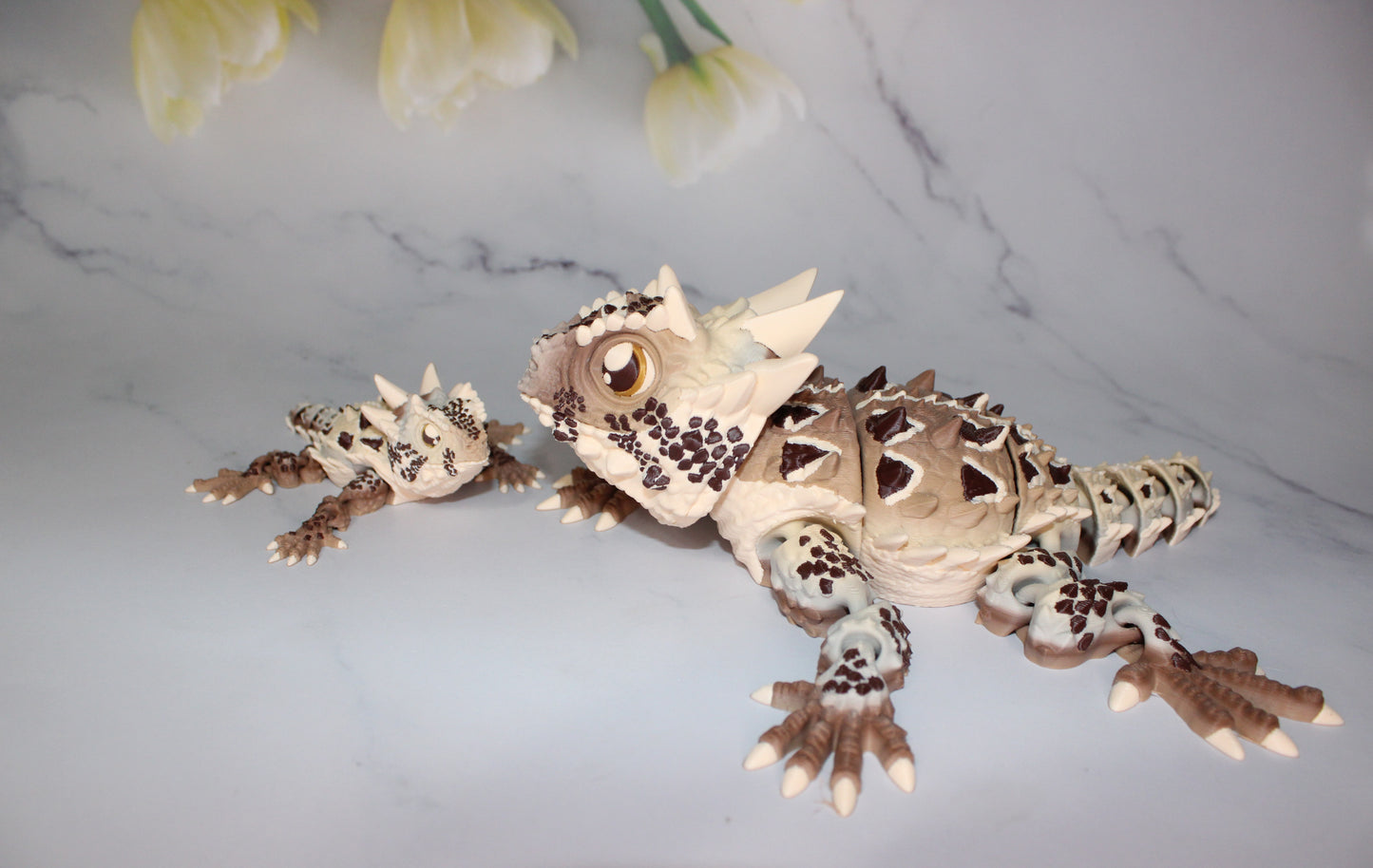 Horned Lizard 3D Printed Articulated Flexi Fidget Figurine - Wonderland 3D Printing