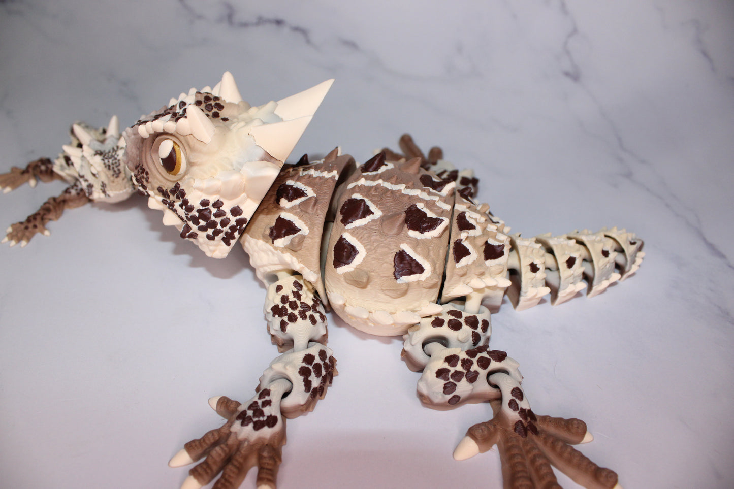Horned Lizard 3D Printed Articulated Flexi Fidget Figurine - Wonderland 3D Printing