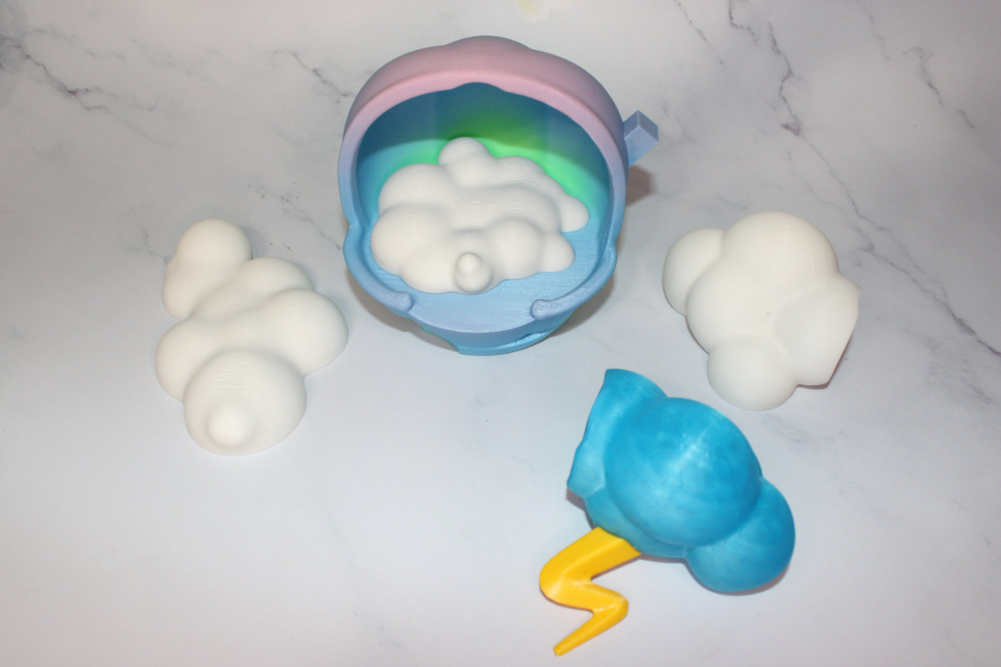 Cloud Fox with Cloud Options 3D Printed Articulated Flexi Figurine - Wonderland 3D Printing
