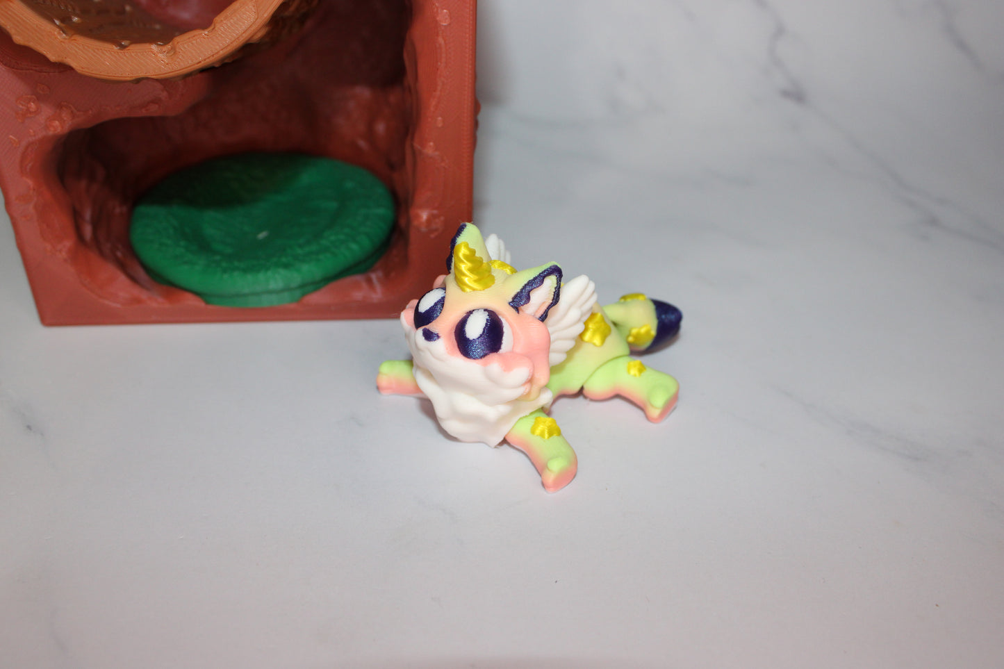 Lynx or Mythical Lynx with Den Options 3D Printed Articulated Flexi Figurine - Wonderland 3D Printing