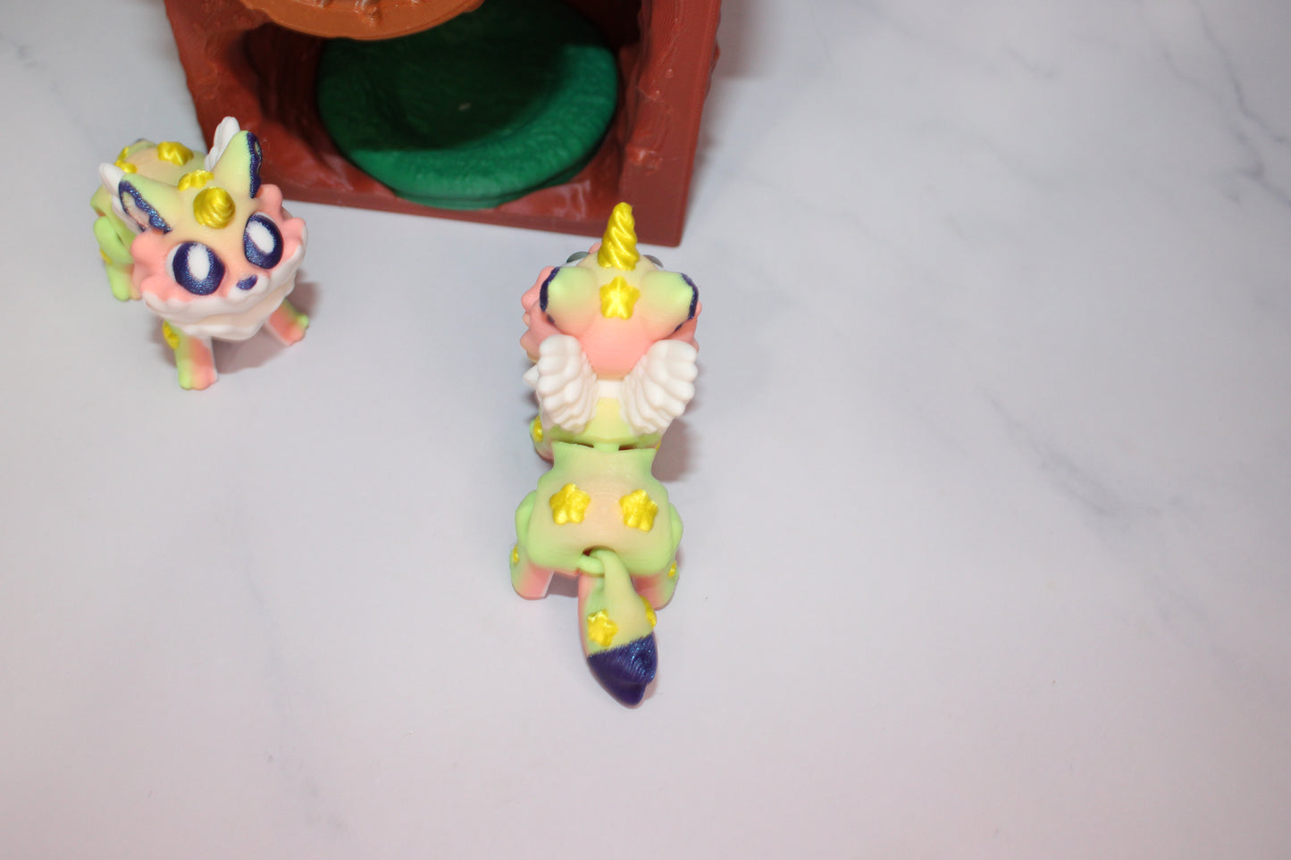 Lynx or Mythical Lynx with Den Options 3D Printed Articulated Flexi Figurine - Wonderland 3D Printing