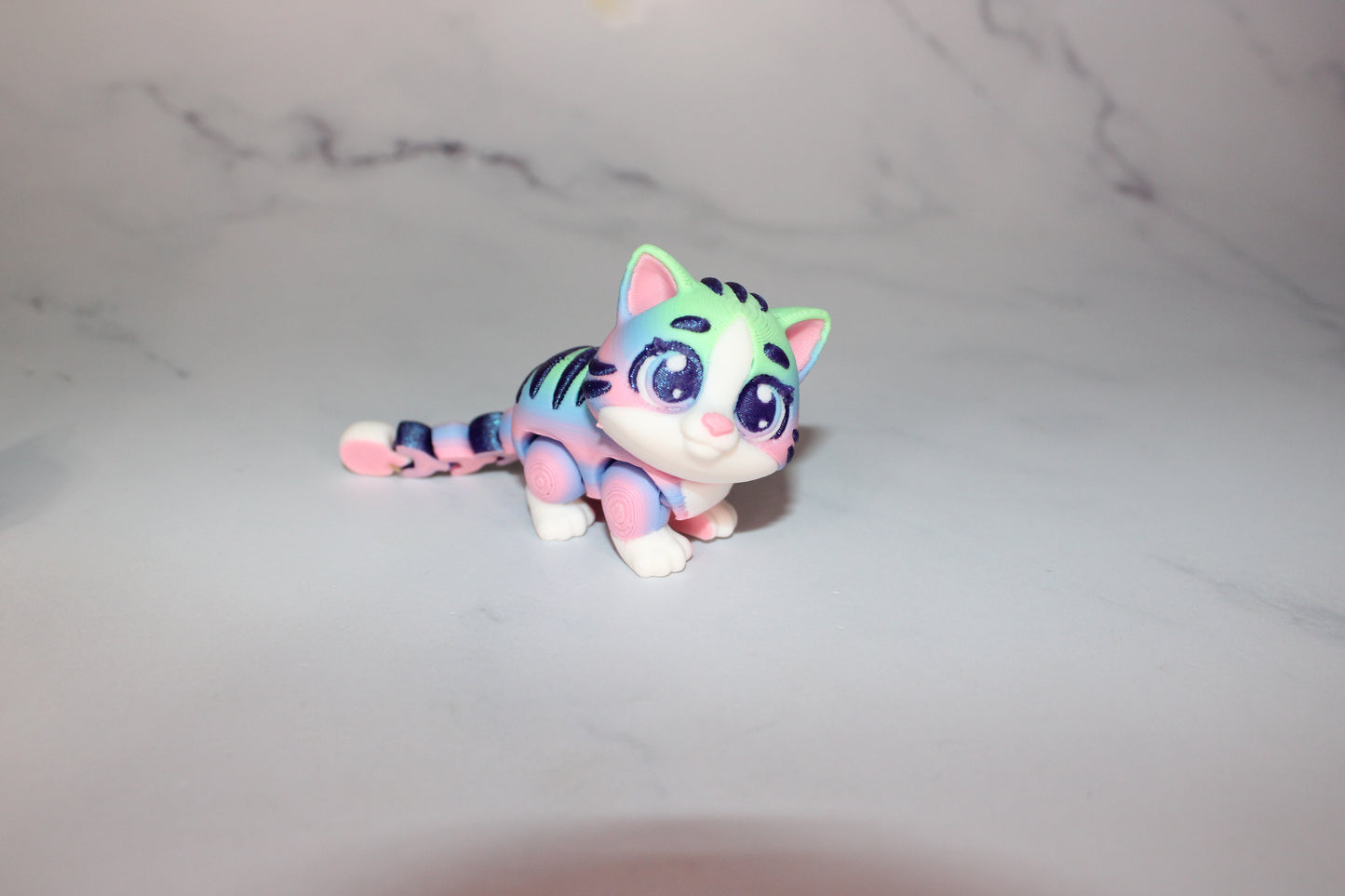 Ginger Cat 3D Printed Articulated Flexi Fidget Figurine - Wonderland 3D Printing
