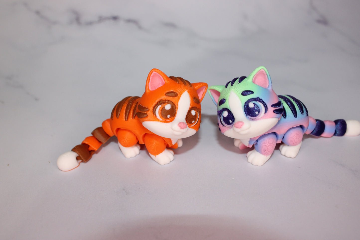 Ginger Cat 3D Printed Articulated Flexi Fidget Figurine - Wonderland 3D Printing