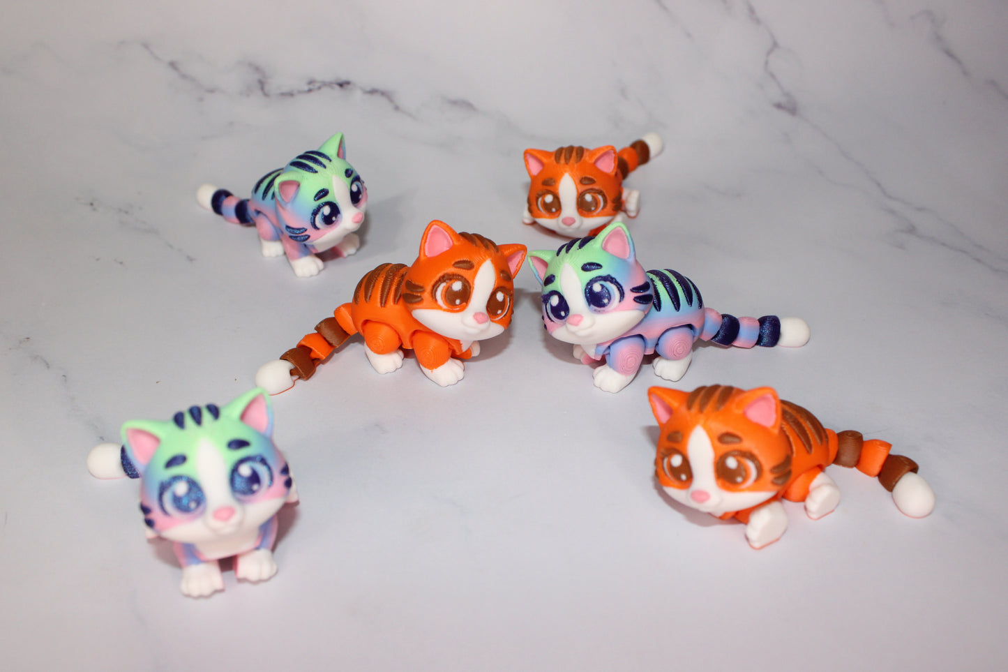 Ginger Cat 3D Printed Articulated Flexi Fidget Figurine - Wonderland 3D Printing
