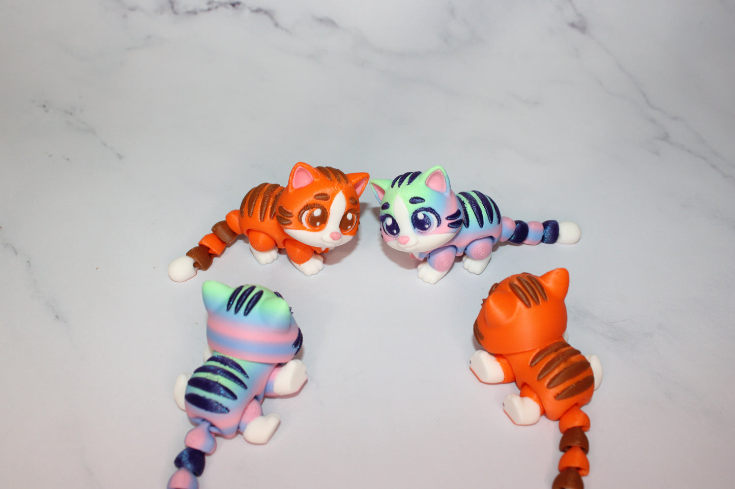 Ginger Cat 3D Printed Articulated Flexi Fidget Figurine - Wonderland 3D Printing