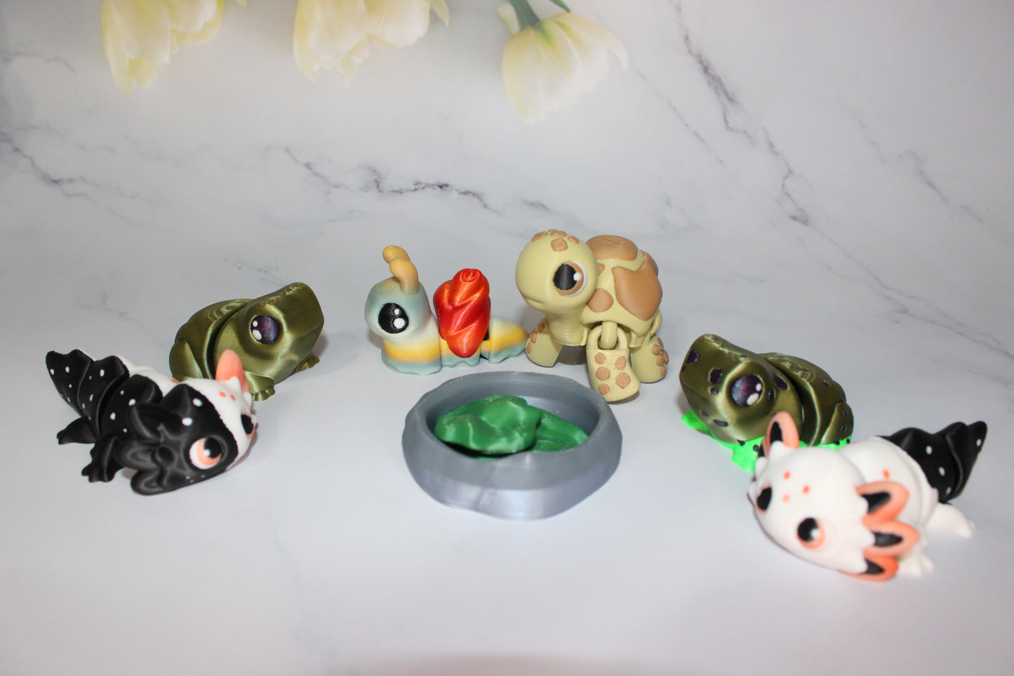 Just a Tortoise, Frog, Slug, Snail, Ladybug or Axolotl Articulated 3d Printed Figurine - Wonderland 3D Printing