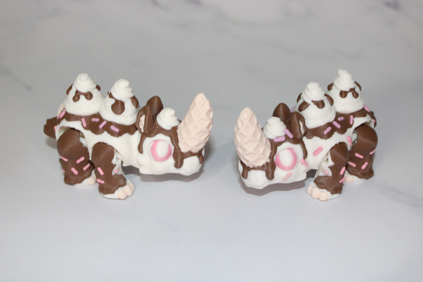 Ice Cream Rhino or Woolly Rhino 3d printed articulated Flexi Fidget Toy - Wonderland 3D Printing