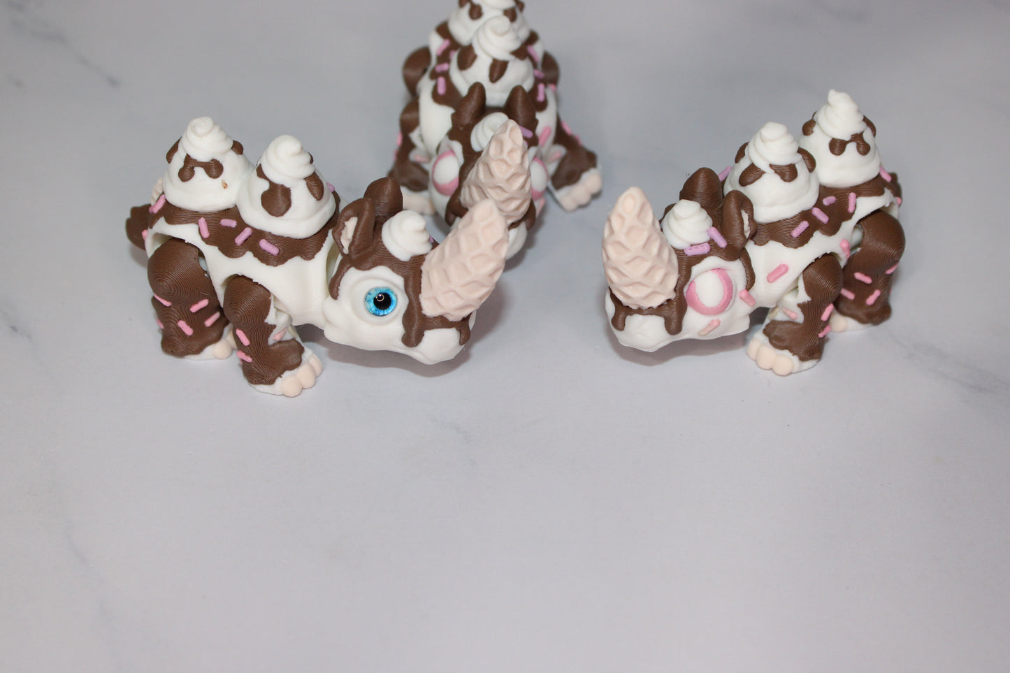 Ice Cream Rhino or Woolly Rhino 3d printed articulated Flexi Fidget Toy - Wonderland 3D Printing