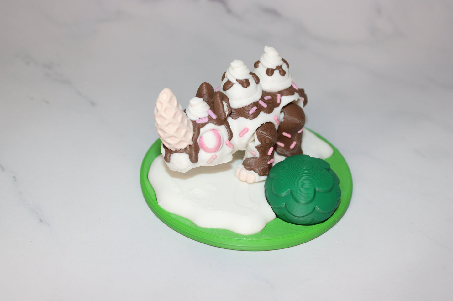 Ice Cream Rhino or Woolly Rhino 3d printed articulated Flexi Fidget Toy - Wonderland 3D Printing