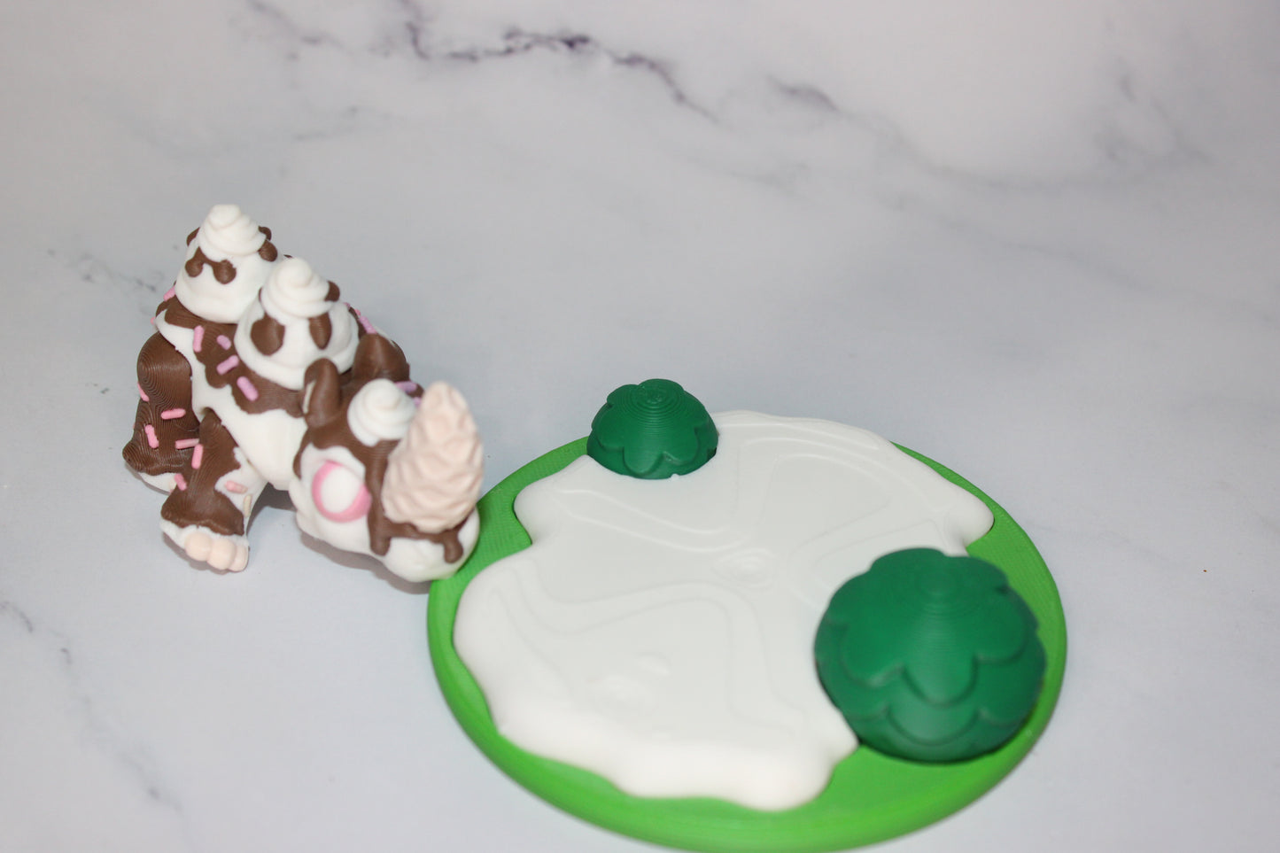 Ice Cream Rhino or Woolly Rhino 3d printed articulated Flexi Fidget Toy - Wonderland 3D Printing