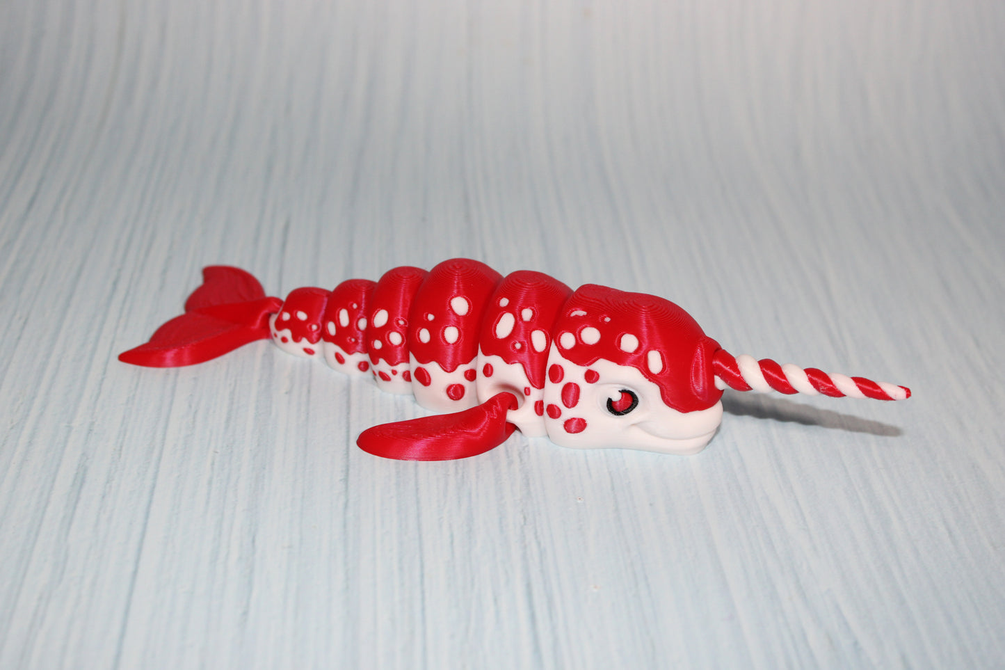 Killer whale or Narwhal Christmas Edition 3D Printed Articulated Flexi Fidget Figurine - Wonderland 3D Printing
