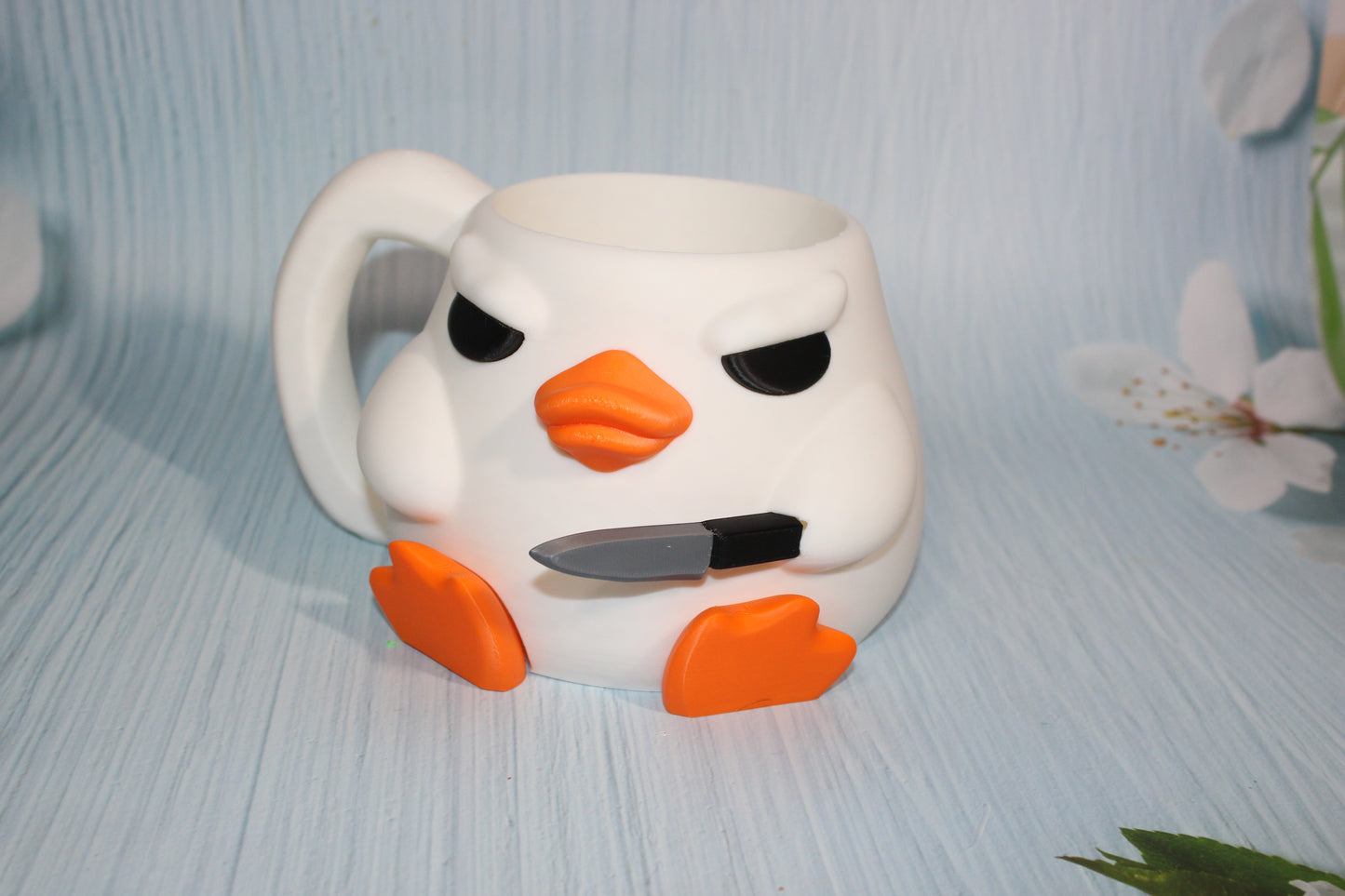 Stabby Duck Container4.75" tall x 6" Round- Handle Options - Wonderland 3D Printing