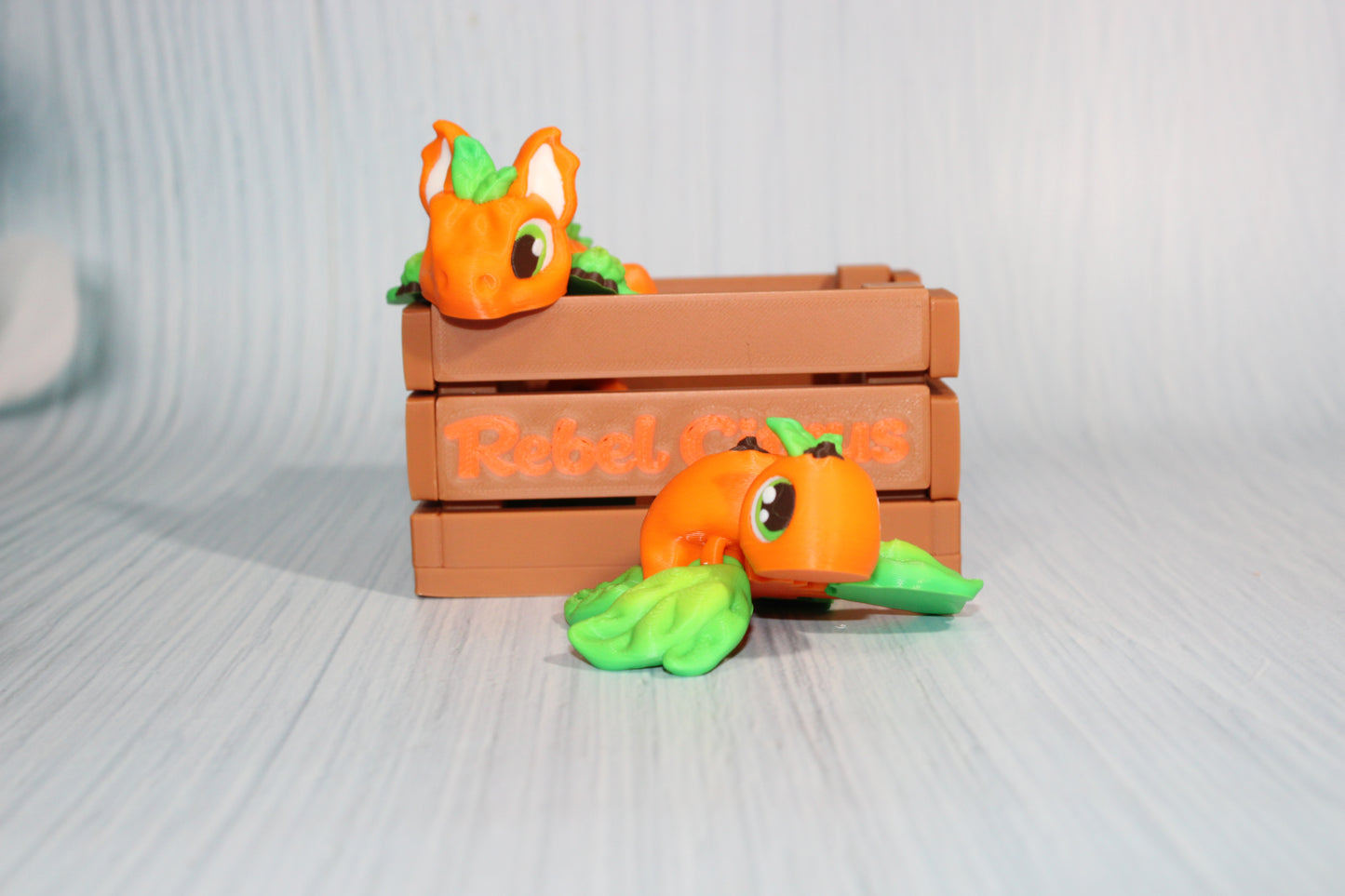 Citrus Friends: 3D Printed Articulated Fidget Toy- Comes with Crate - Wonderland 3D Printing
