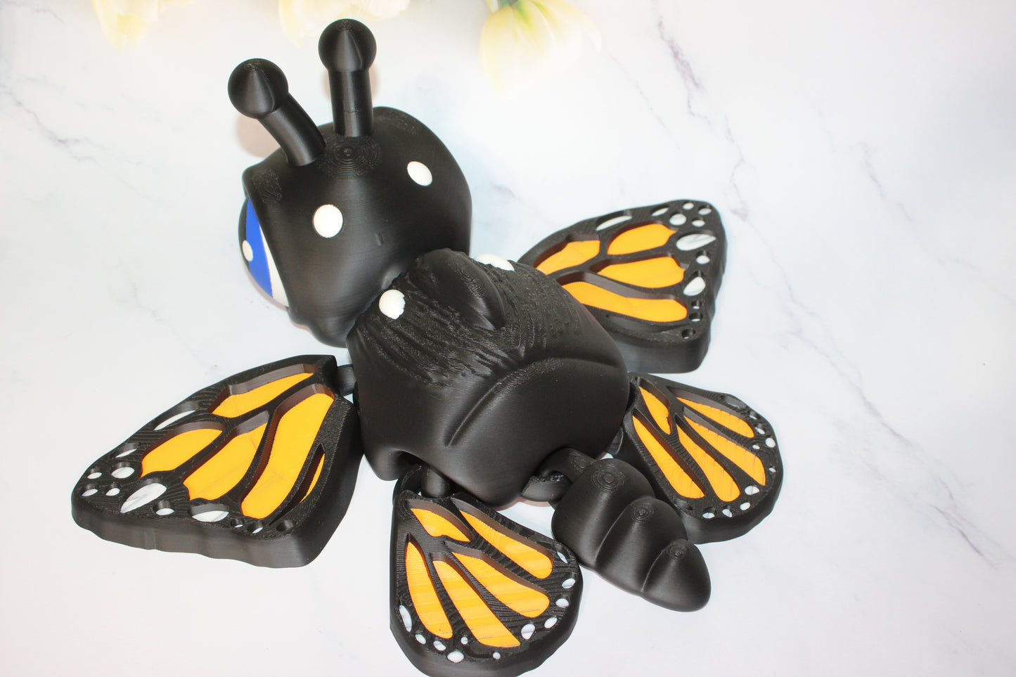 Texas Bluebonnet or Monarch Butterfly Turtles Articulated 3d Printed Figurine - Wonderland 3D Printing