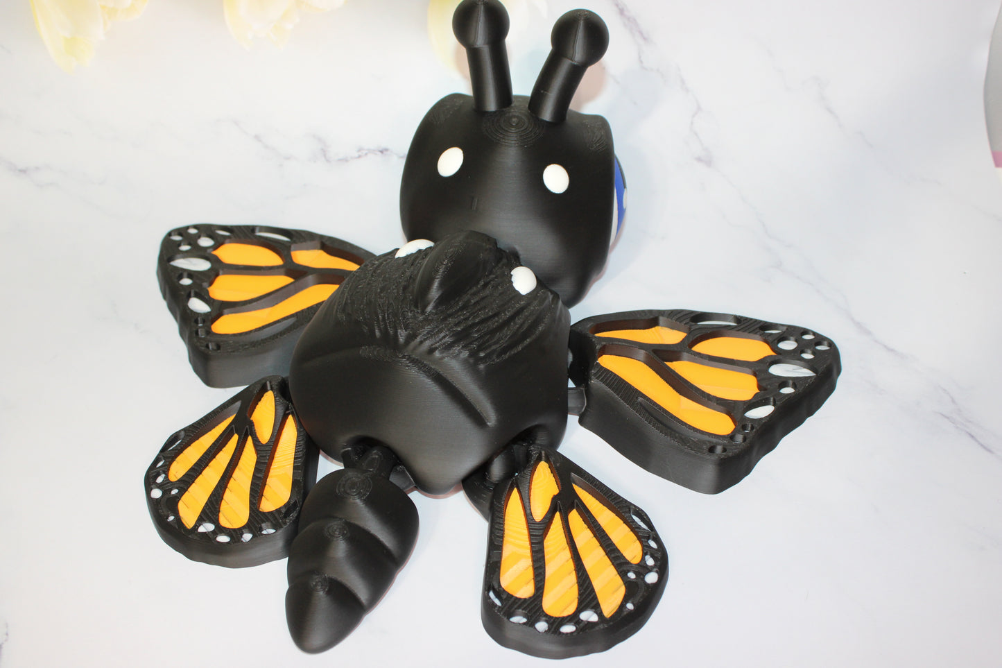 Texas Bluebonnet or Monarch Butterfly Turtles Articulated 3d Printed Figurine - Wonderland 3D Printing