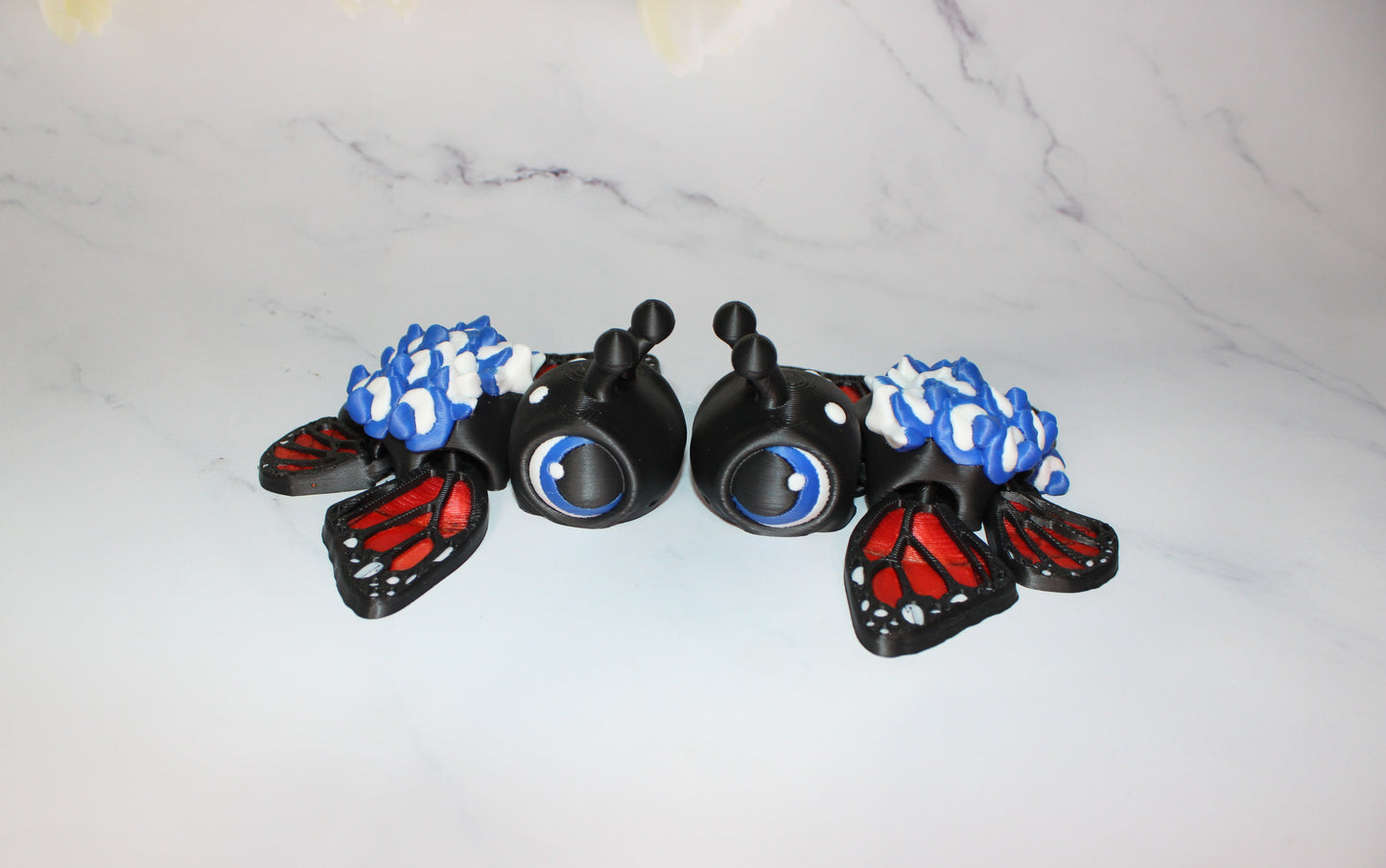 Texas Bluebonnet or Monarch Butterfly Turtles Articulated 3d Printed Figurine - Wonderland 3D Printing