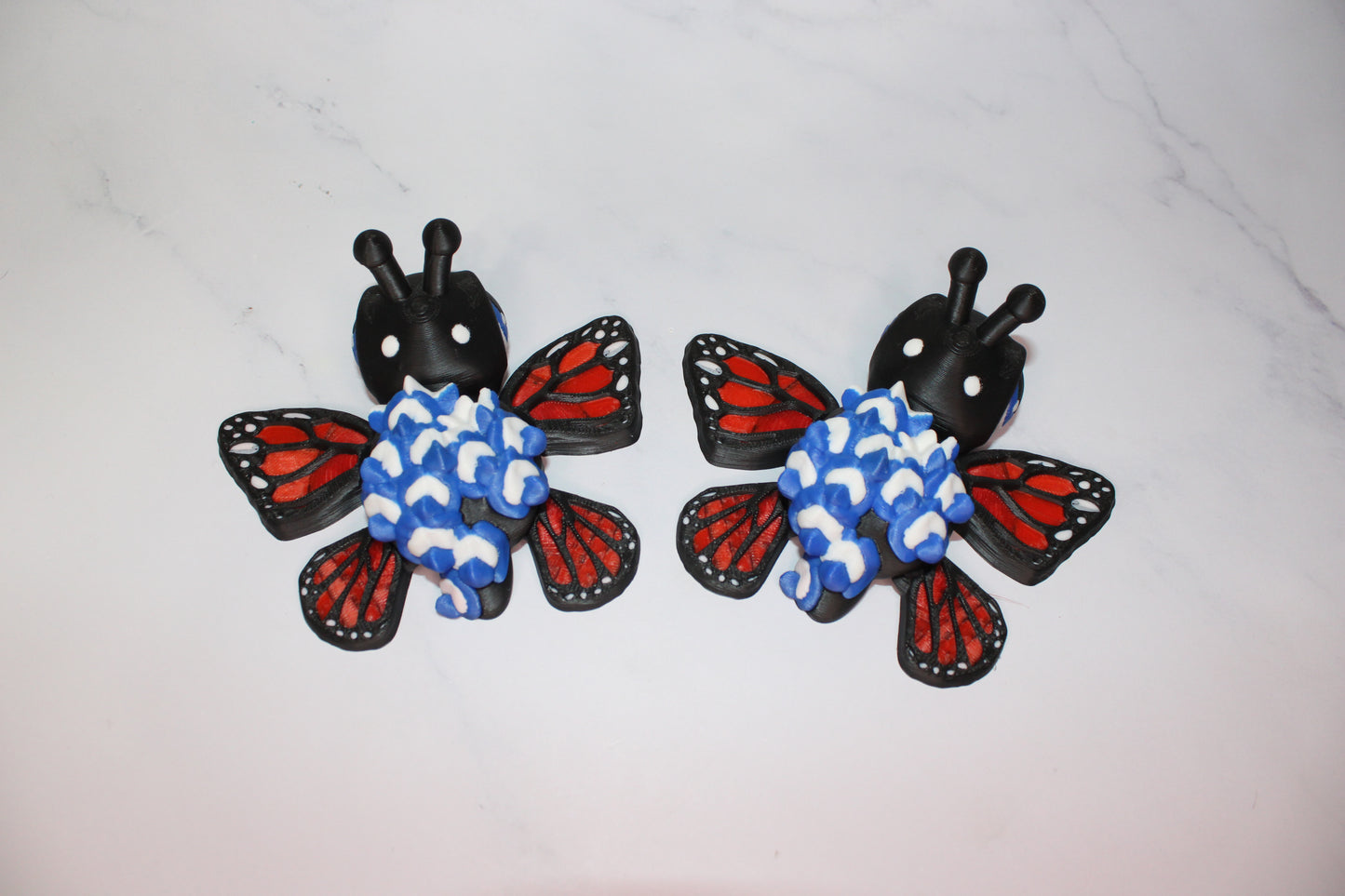 Texas Bluebonnet or Monarch Butterfly Turtles Articulated 3d Printed Figurine - Wonderland 3D Printing